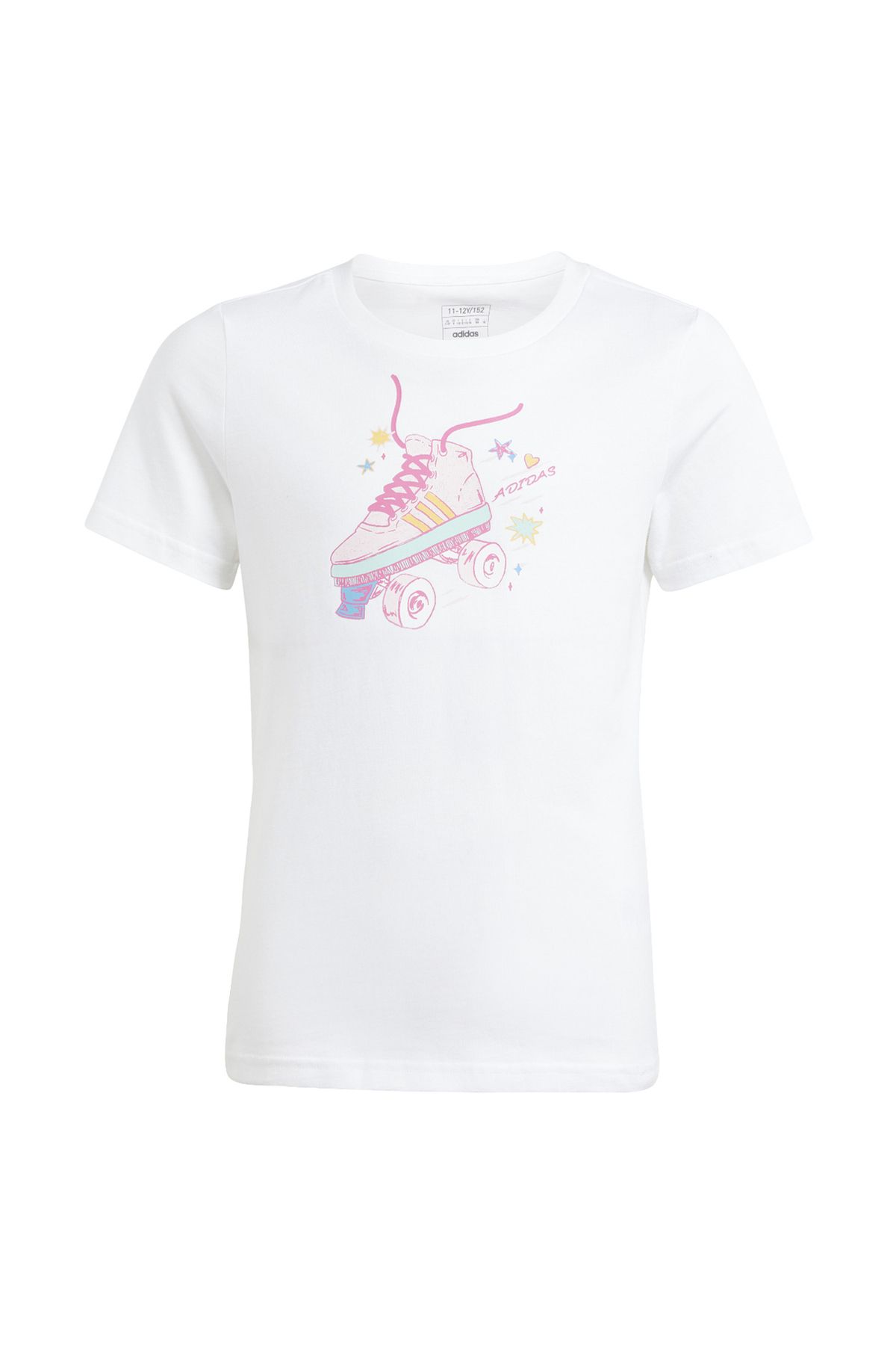 adidas Baskılı Beyaz Kız Çocuk T-Shirt IM8330-SUMMER GFX TEE