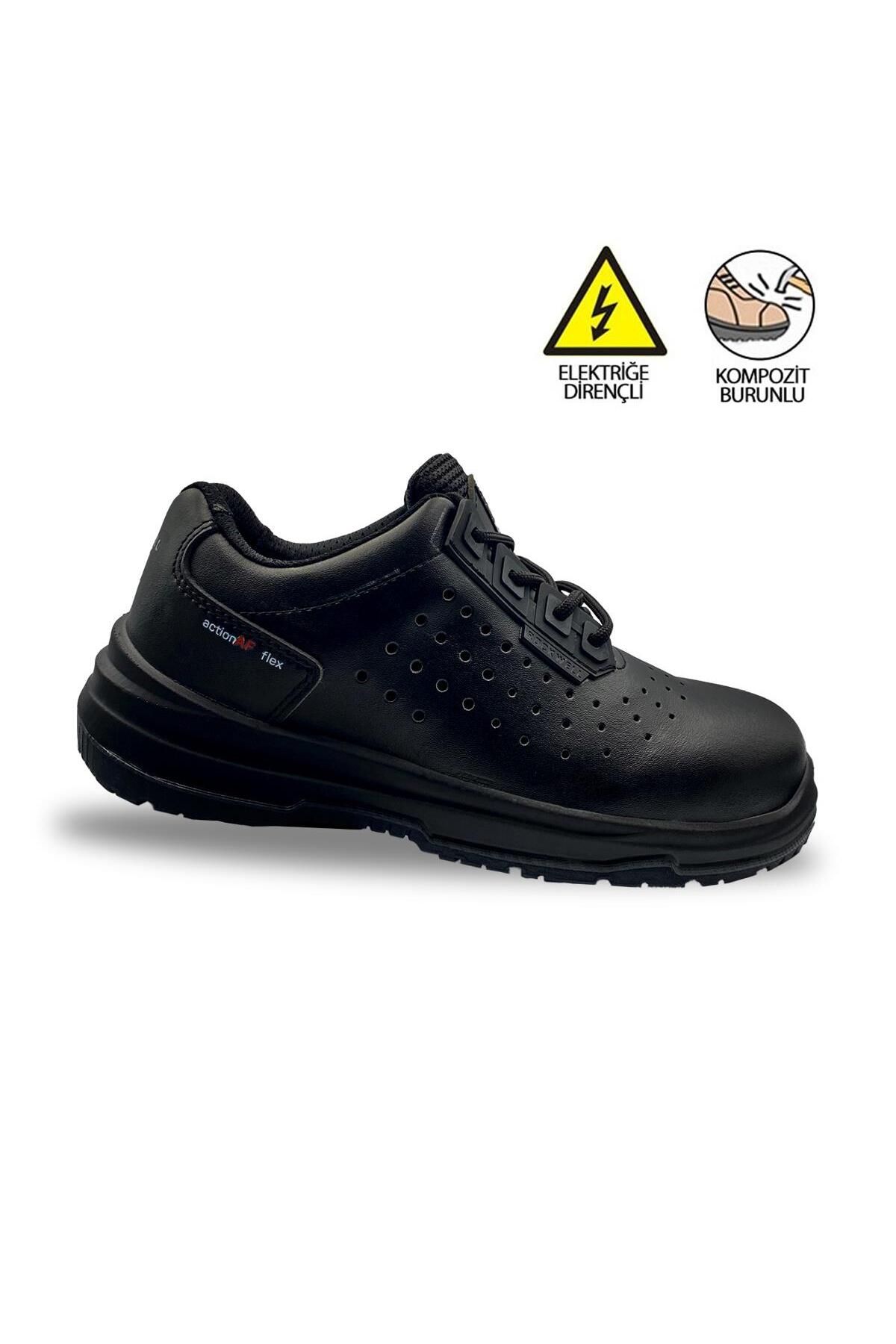 Rockwel L Siyah Deri S1p Kompozit Burun Deri Elektrikçi Ayakkabısı