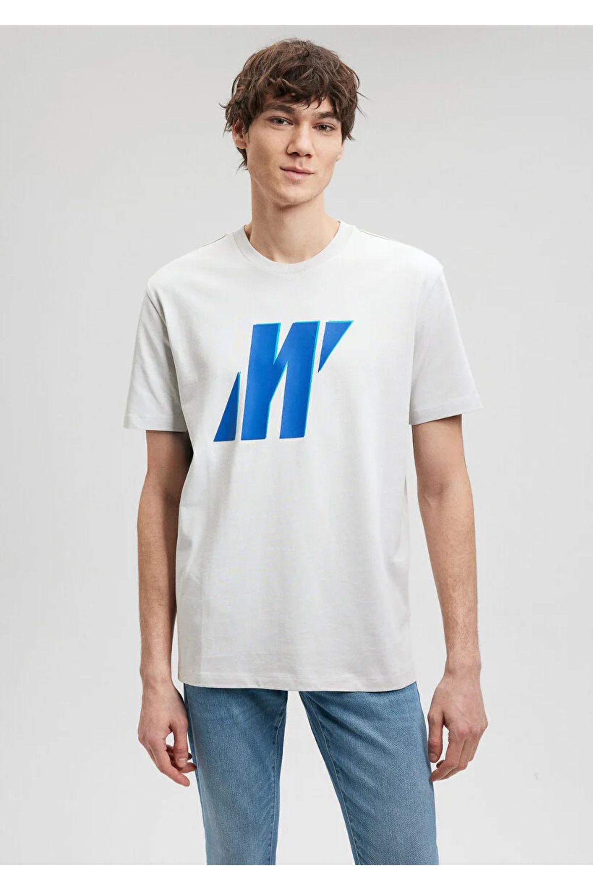 Mavi Erkek Gri M0612175-70080 Logo Baskılı Pro T-Shirt