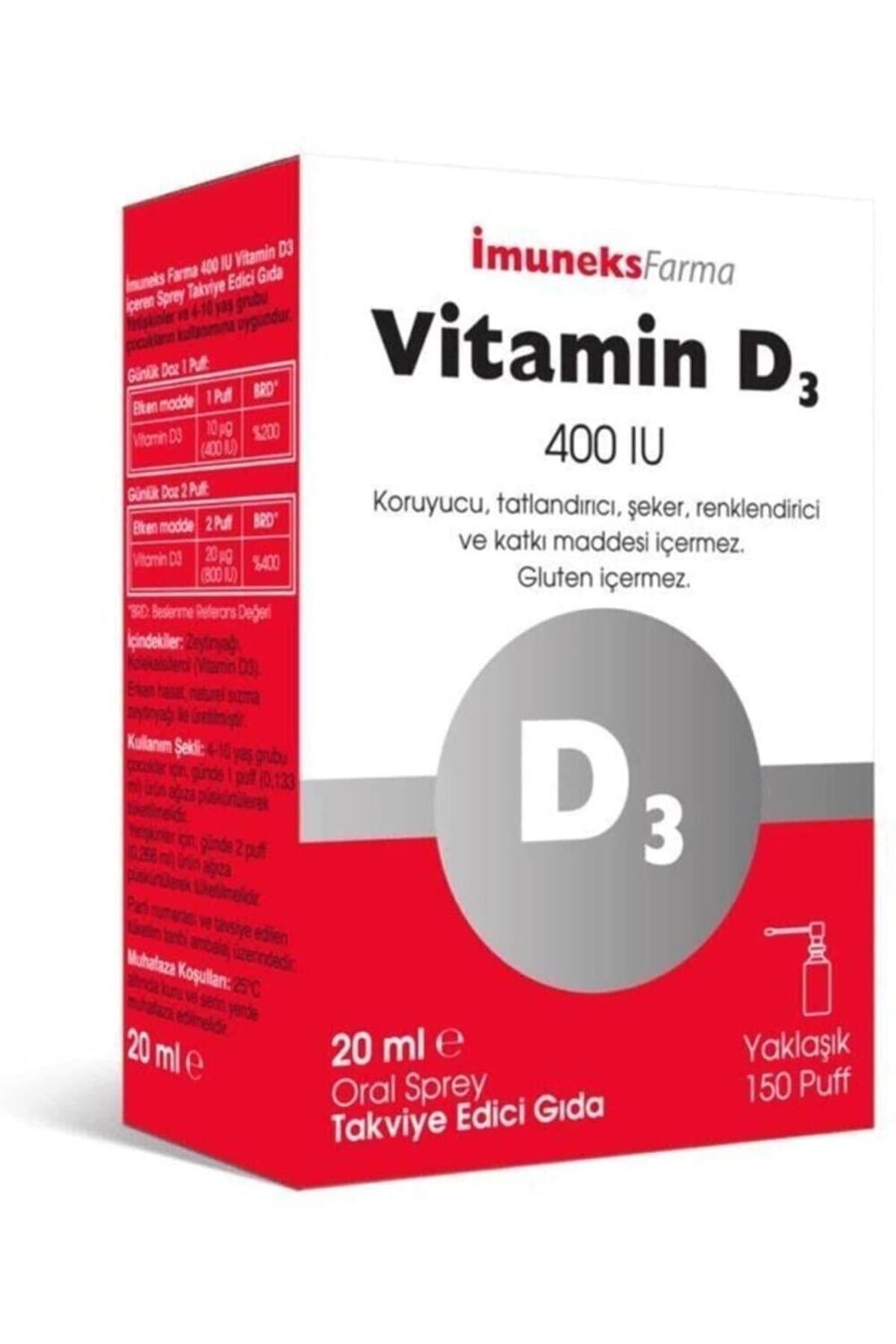 Imuneks Vitamin D3 400 Iu Sprey 20 ml