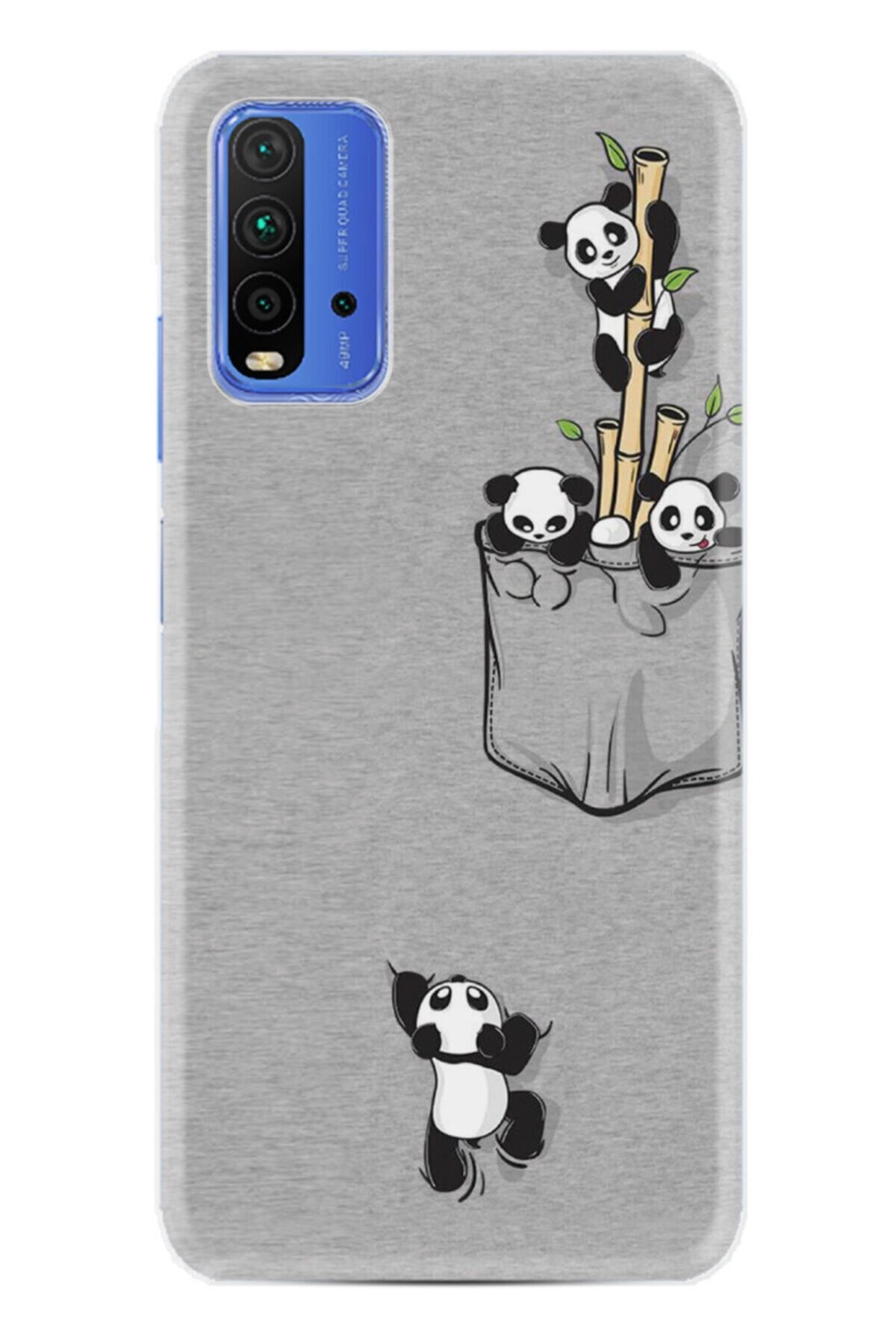 Kılıfland Xiaomi Redmi 9t Uyumlu  Kılıf Silikon Desen Exclusive Pandalar 1798