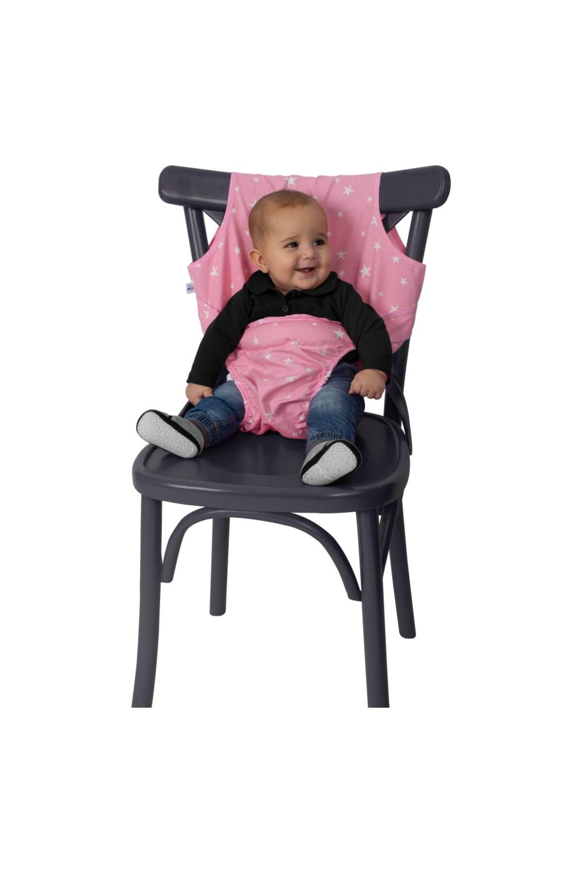 Sevi Bebe Kumaş Mama Sandalyesi Art-152 Pembe Yıldız