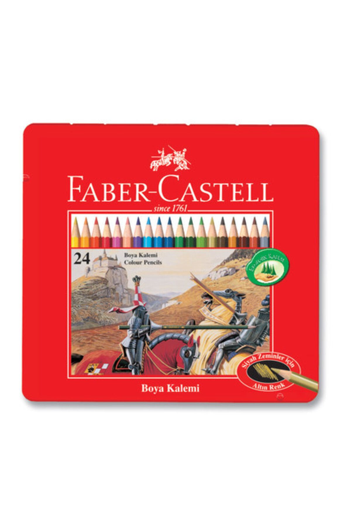 Faber Castell Faber-castell Metal Kutu Boya Kalemi 24 Renk