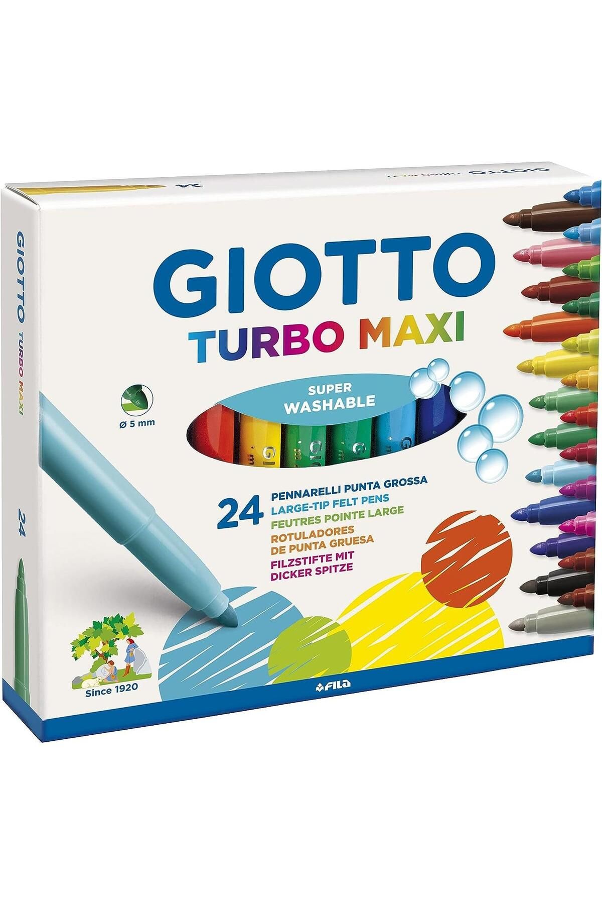Giotto Keçeli Boya Kalemi Turbo Maxi 24 Renk Keçeli Boya Kalemi