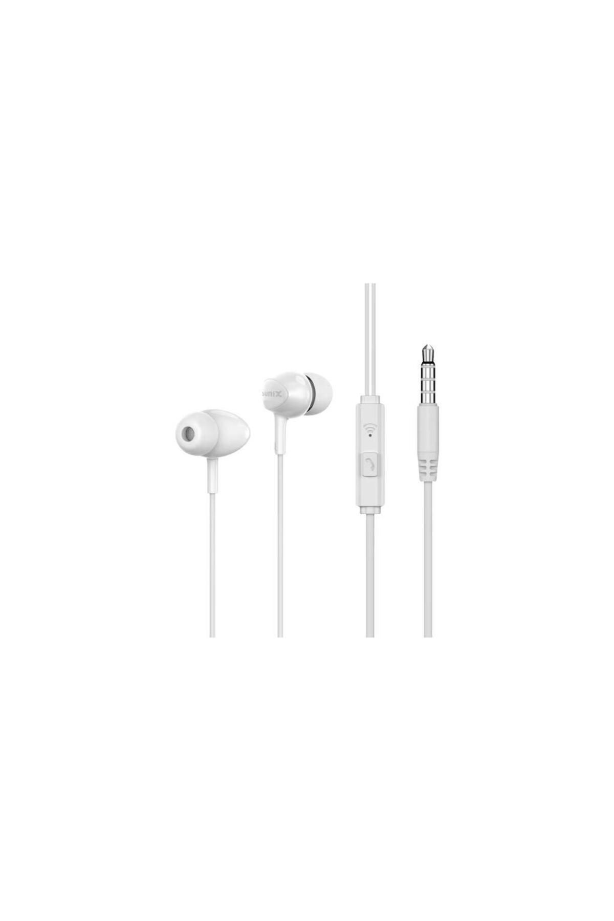 Sunix Stereo Mikrofonlu 3.5mm Kulak Içi Kablolu Kulaklık Beyaz Sx-16