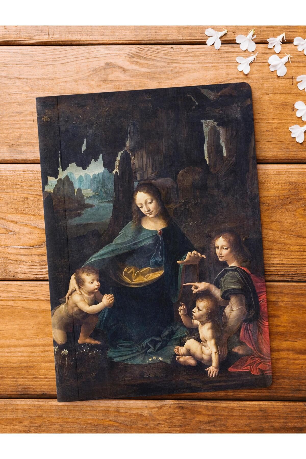 postifull Çizgisiz Defter, Modern Sanat Notebook, Leonardo Da Vinci Temalı Not Defteri 64 Sayfa, 14*21cm
