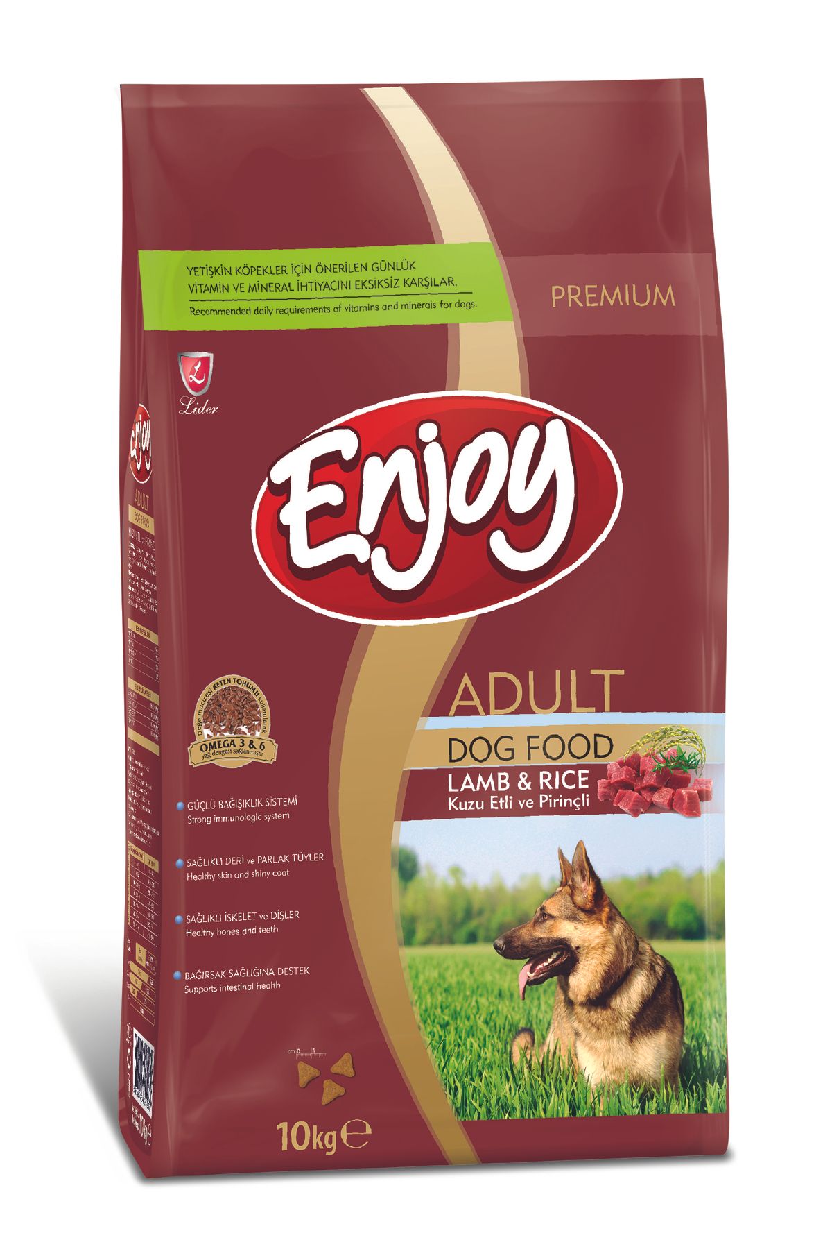 Enjoy Kuzulu Ve Pirinçli Yetişkin Köpek Maması 10 Kg