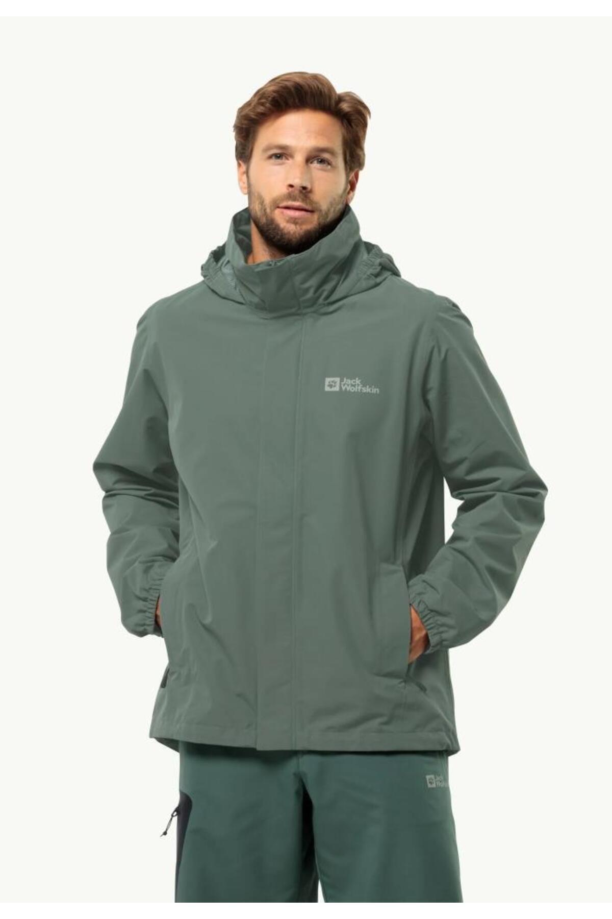 Jack Wolfskin 1111142_4311 Stormy Point 2L JKT M Hedge Green Erkek Outdoor Ceket