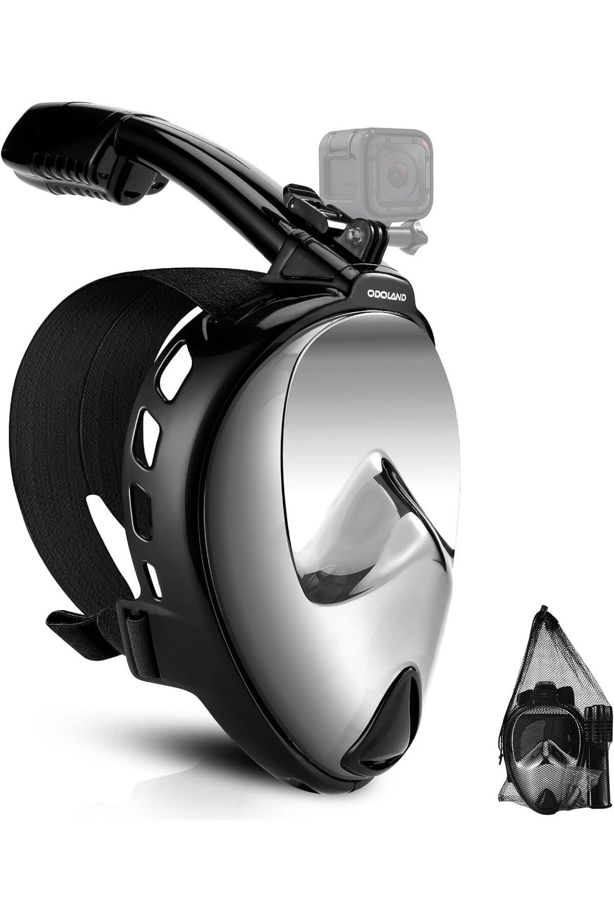 Odoland Kamera Montajlı Panoramik Dalış Maskesi ve Yüzme Yüzgeçleri ile Tam Görünürlük