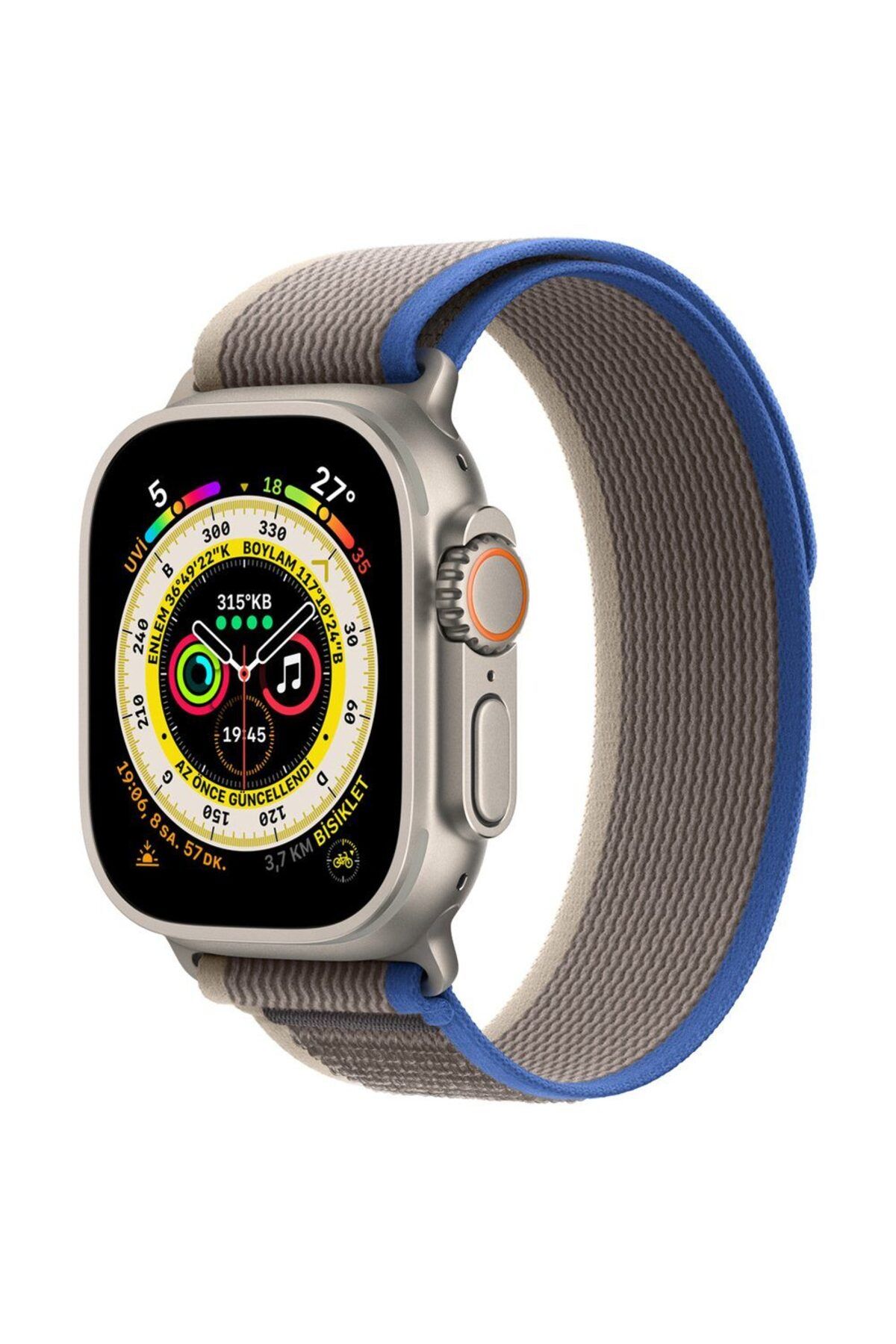 Genel Markalar Clz942 Apple Watch 42mm Trail Kordon - Ürün Rengi : Mavi-gri