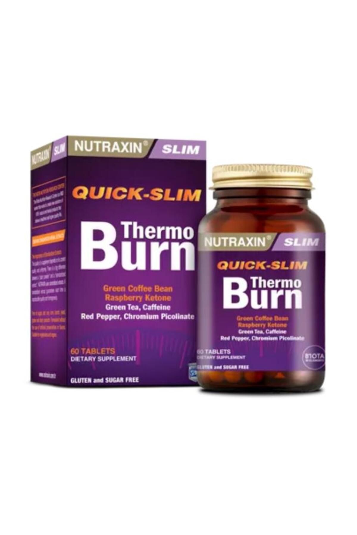 Nutraxin Quick Slim Thermo Burn 60 Tablet - Krom Yeşil Çay Yeşil Kahve Kırmızı Biber Ahududu