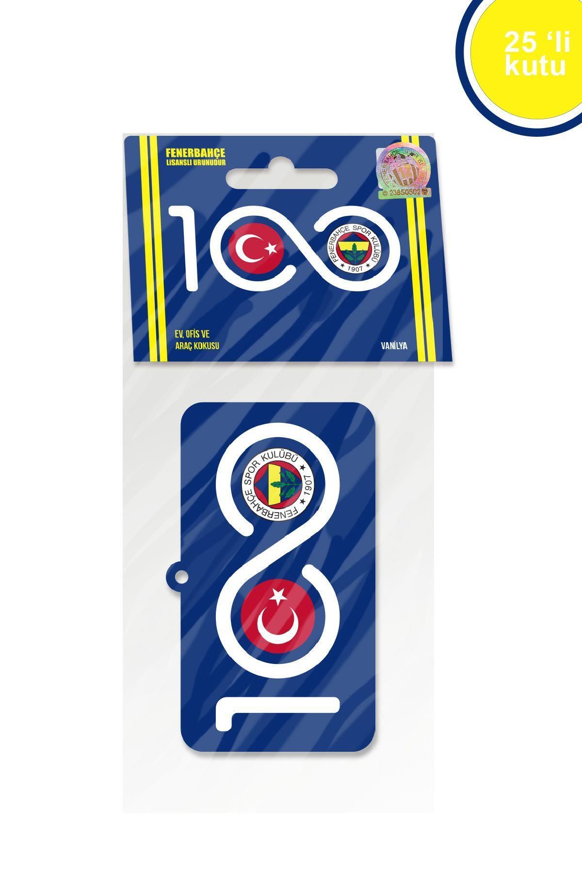 Fenerbahçe 25 Adet 100 Yıl Logolu Lisaslı 5 Yıldızlı Taraftarlı Armalı Asma Oto Kokusu