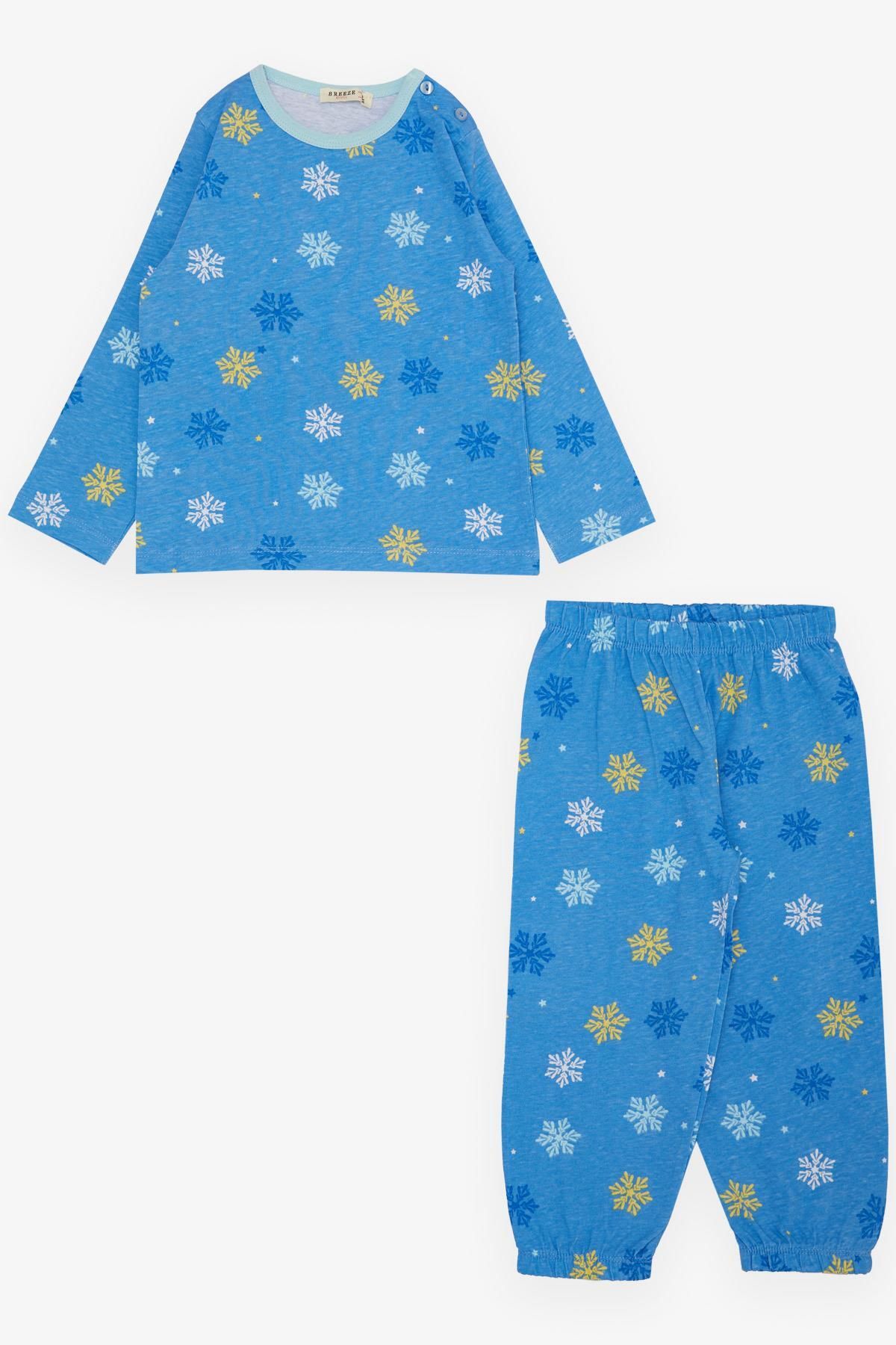 Breeze Kız Çocuk Pijama Takımı Kartanesi Desenli 1-3 Yaş, Mavi