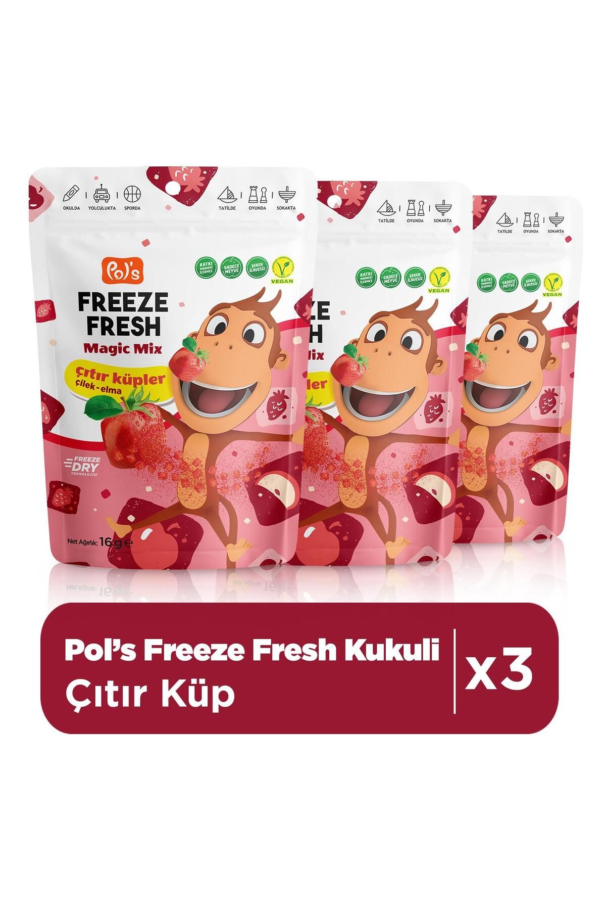 Pol's Pol’s Kukuli Freeze Fresh Magic Mix Çıtır Küpler 20 gr