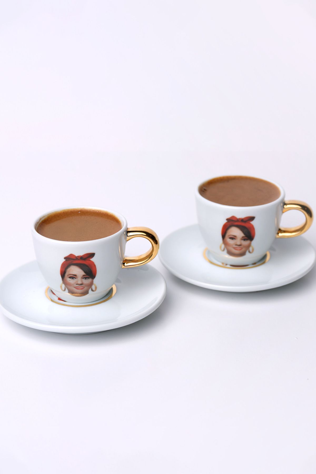 Kaave Falcı Bacı 2 Kişilik Porselen Türk Kahvesi Fincan Takımı 70 Cc - 70 ml - Yeni Tasarım