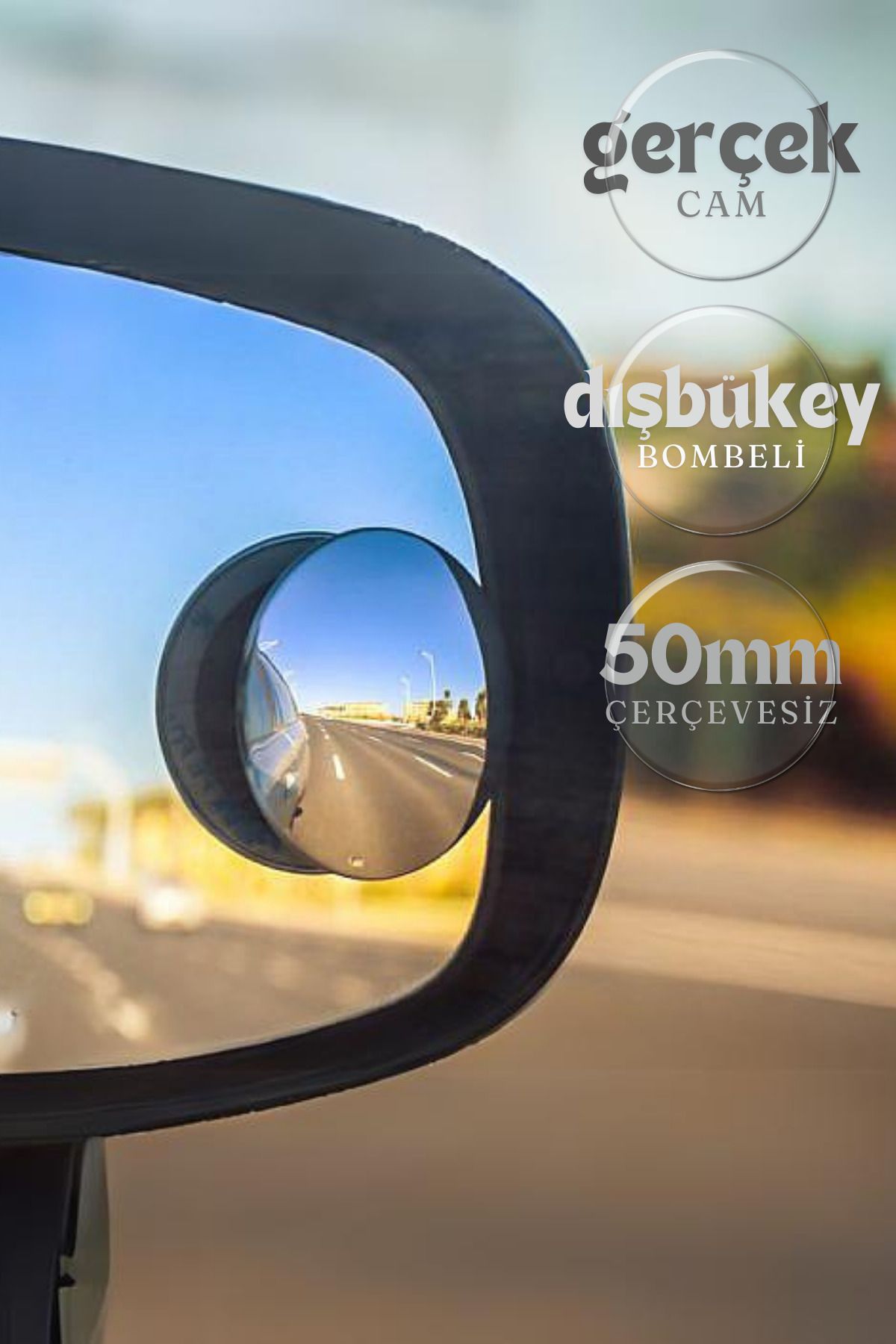 KDOT Gerçek Cam Kör Nokta Aynası Park Aynası 360 Derece 3m Foam Yapıştırıcılı Hareketli 2 Adet