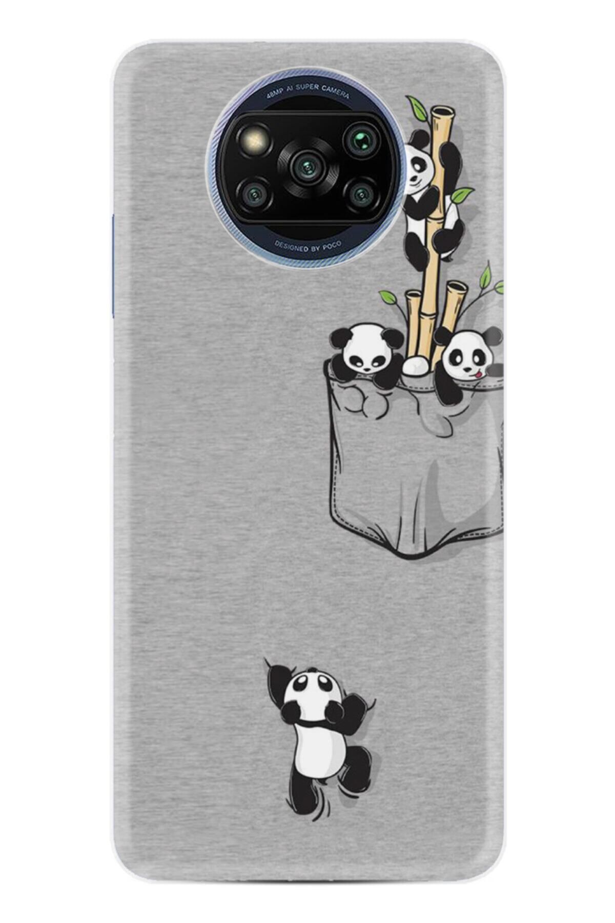 Kılıfland Xiaomi Poco X3 Pro Kılıf Silikon Desen Exclusive Pandalar 1798