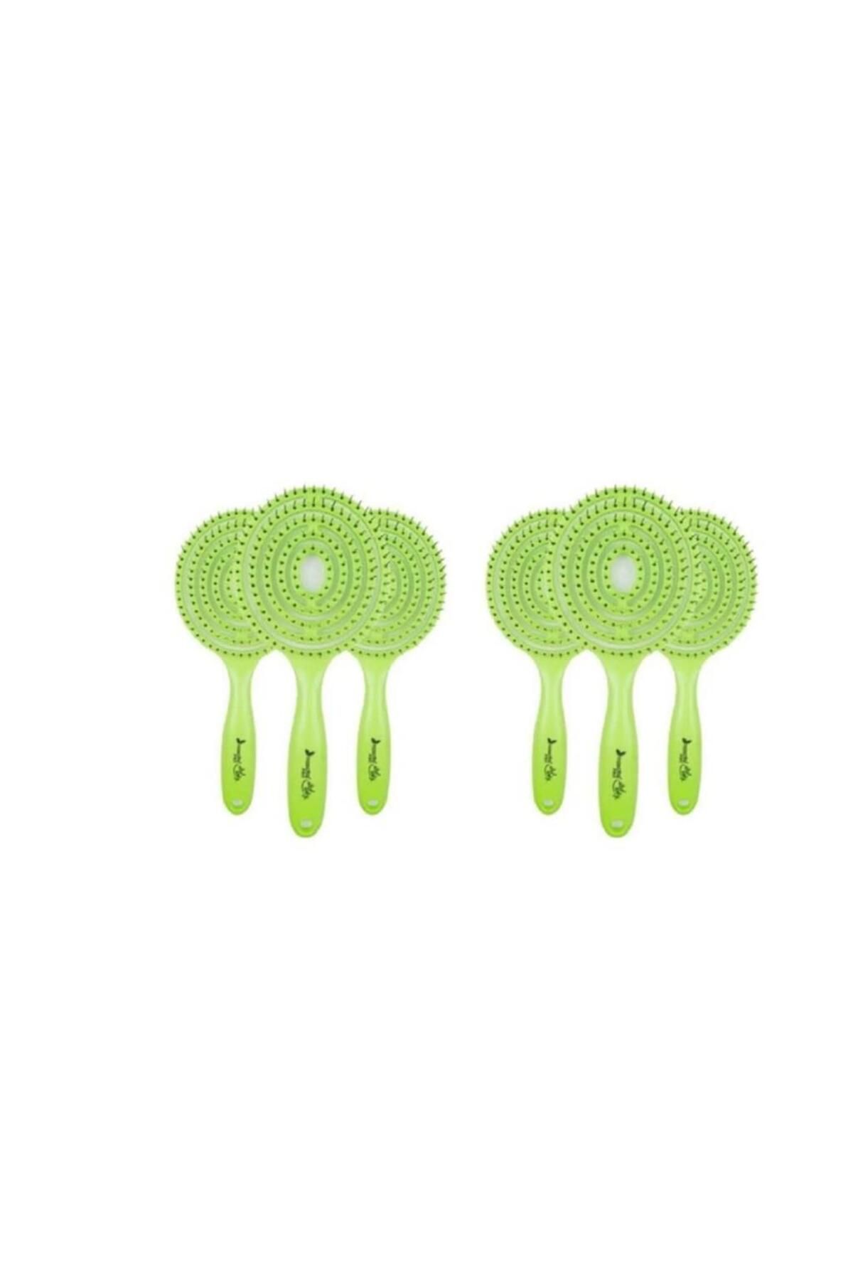 Nascita Üç Boyutlu Lollipop Kolay Tarama Saç Fırçası Yeşil X 6 Adet