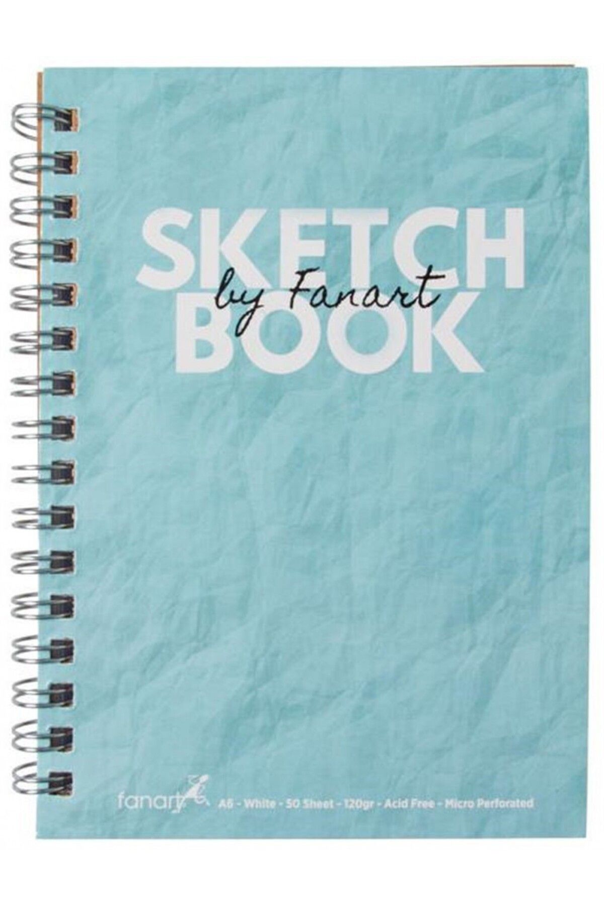 Fanart Sketch Book (ESKİZ DEFTERİ) A5 Spiralli 120 gr Beyaz Kağıt- Turkuaz