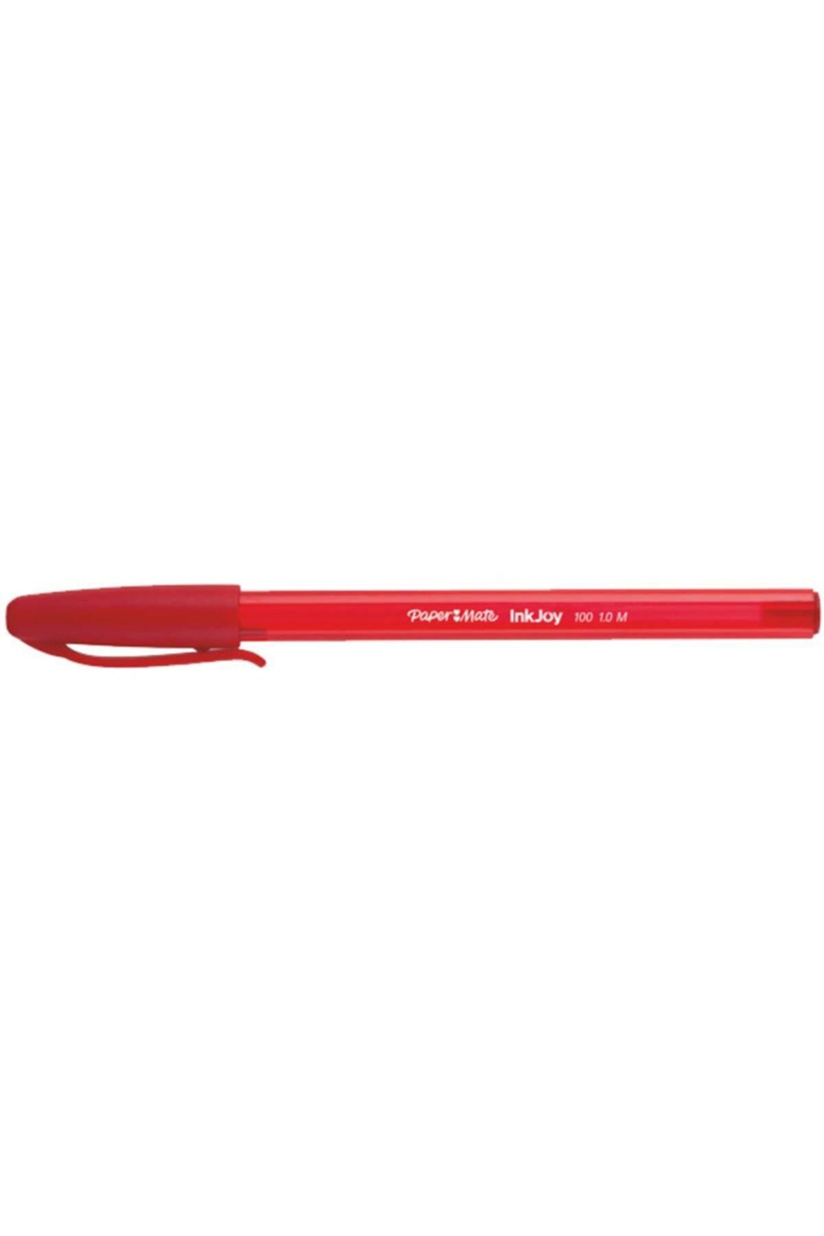 Paper Mate Paper Mate Kırmızı Kapaklı Tükenmez Kalem İnkjoy 100 1.0 MM Kırmızı (50 Li Paket)