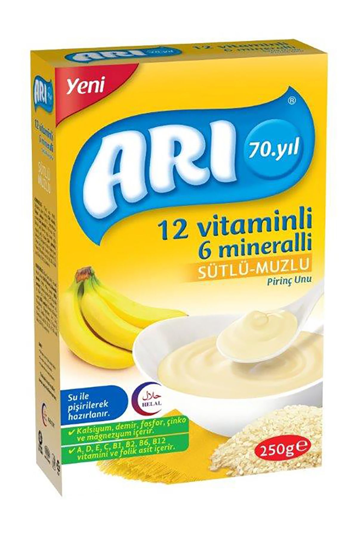 ARI 12 Vitaminli 6 Mineralli Sütlü Muzlu Pirinç Unu 250 gr