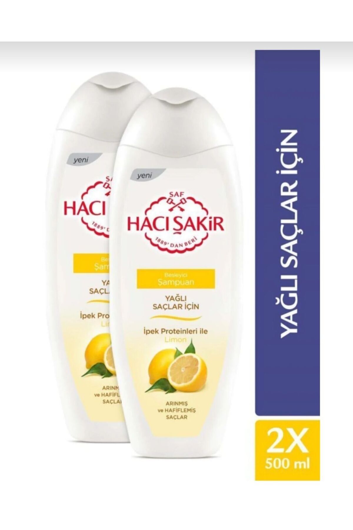 Hacı Şakir HACİ şakir yağlı saçlar için limon besleyici şampuan 500 ml 2 ADET