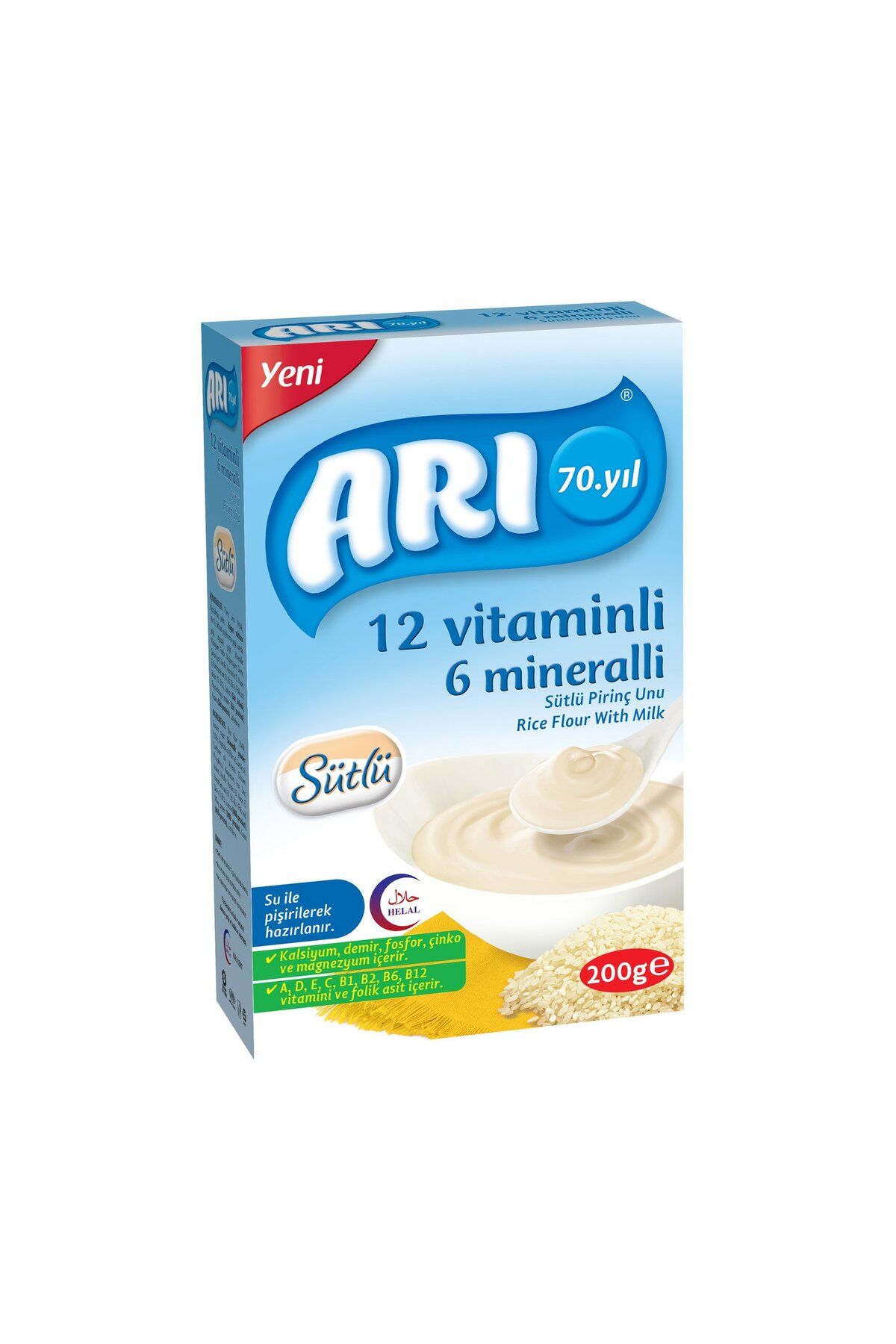 ARI Arı 12 Vitaminli 6 Mineralli Sütlü Pirinç Unu 200 gr