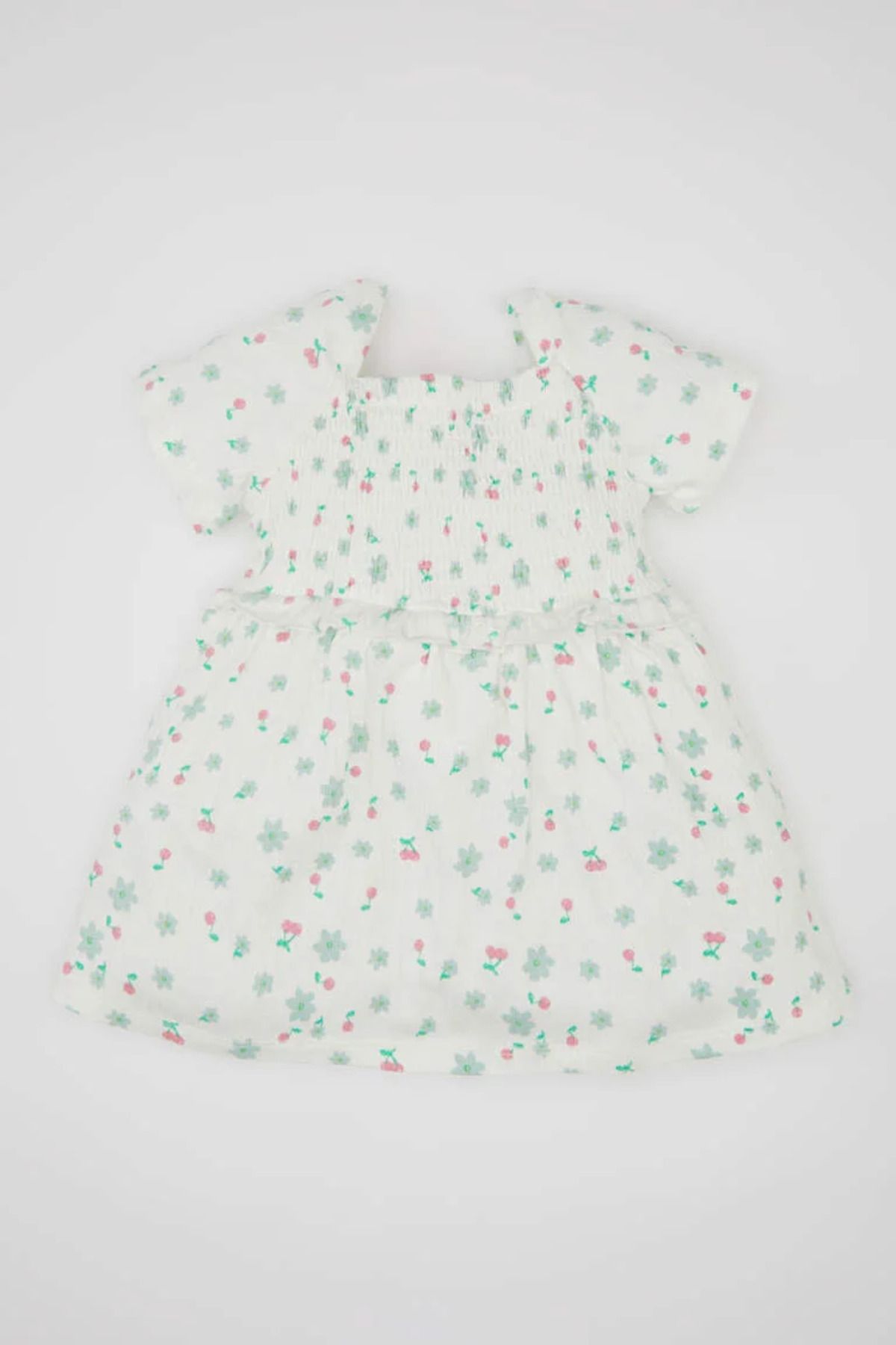 Defacto Kız Bebek Çiçekli Kısa Kollu Elbise