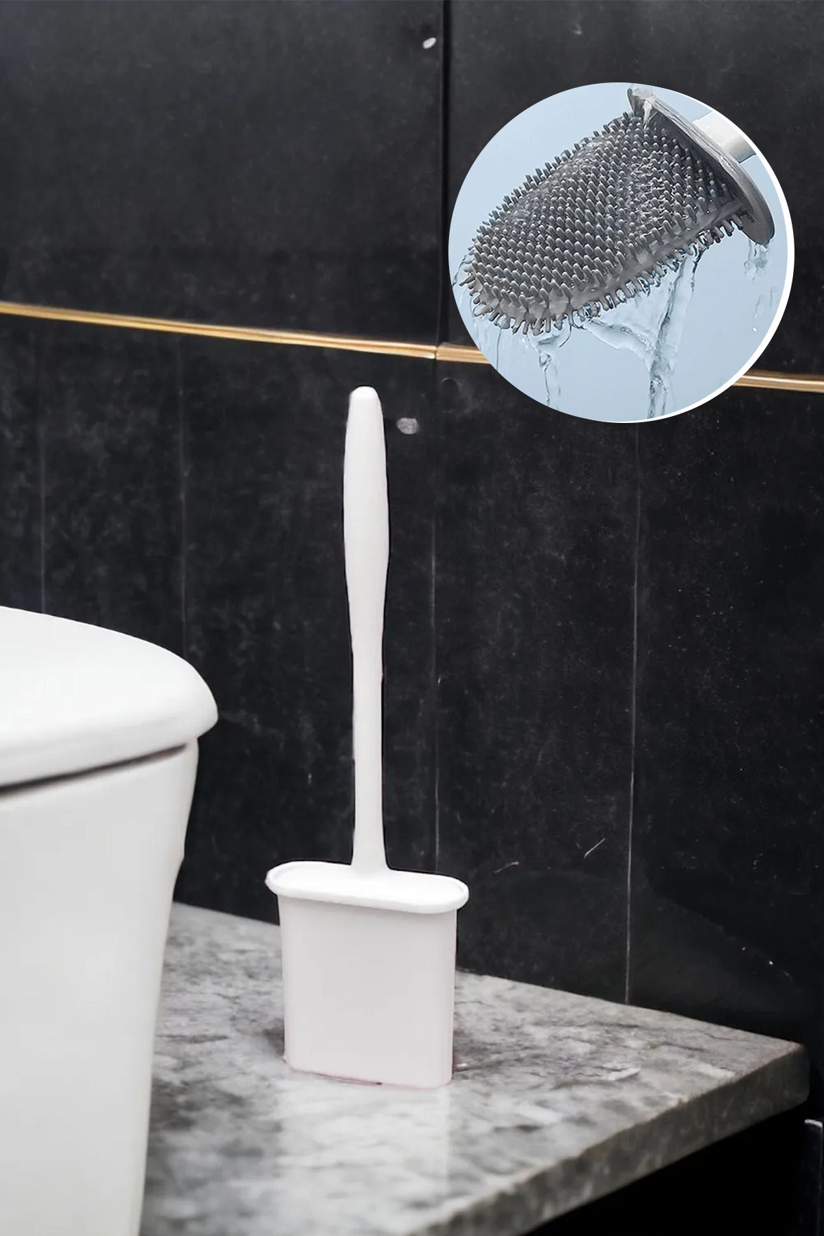 morlimon Toilet Bükülebilir Pratik Silikon Wc Klozet Fırçası