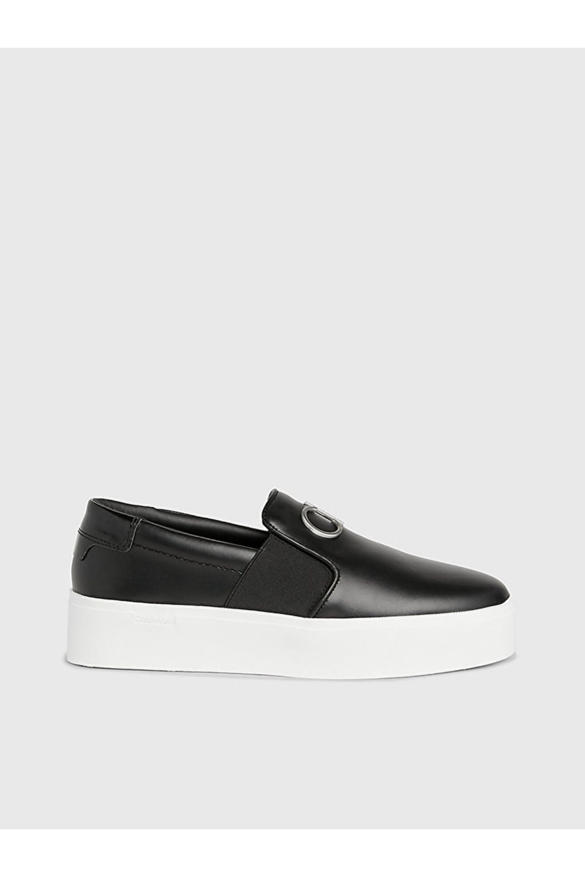 Calvin Klein Leather Platform Slip-On Shoes