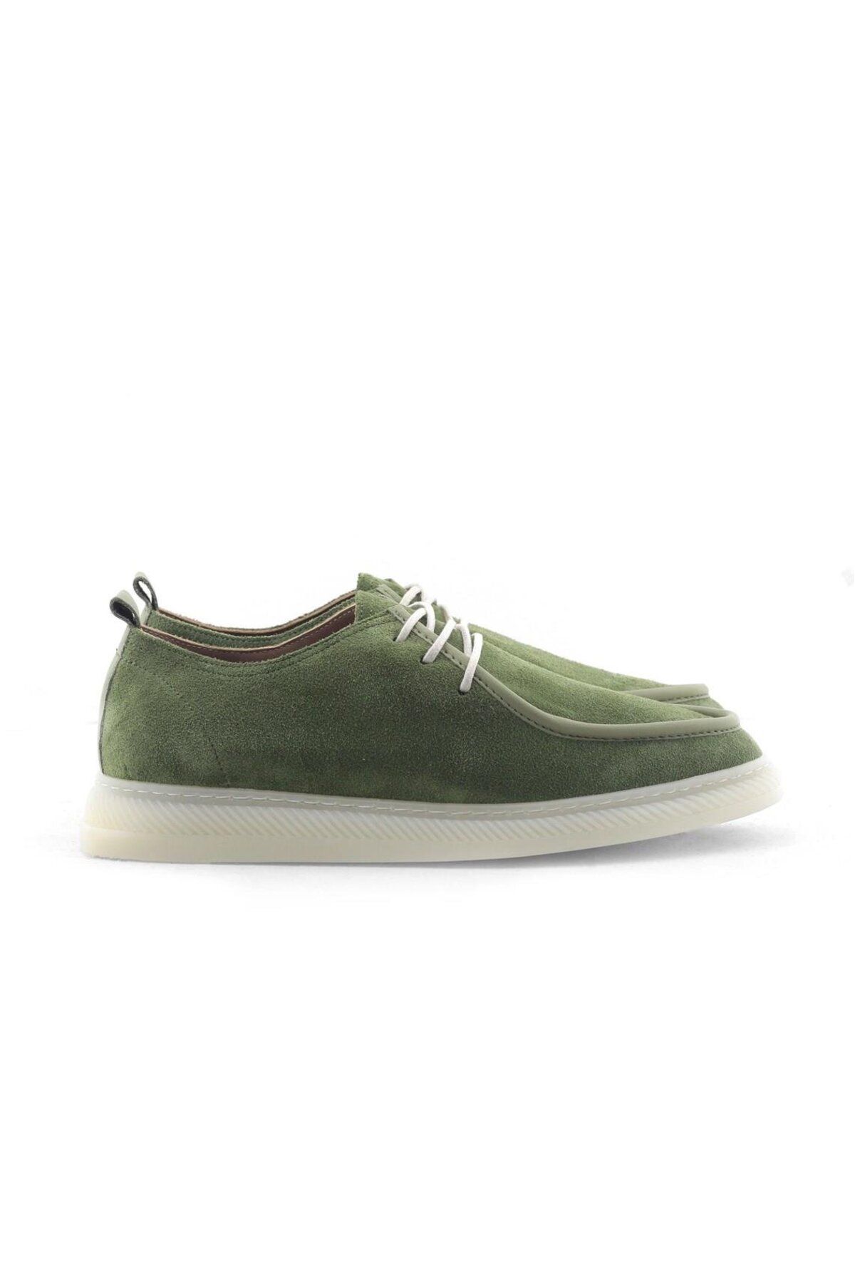 BELİSİA Yeşil Rengi Süet Deri Kadın Sisley Ayakkabı