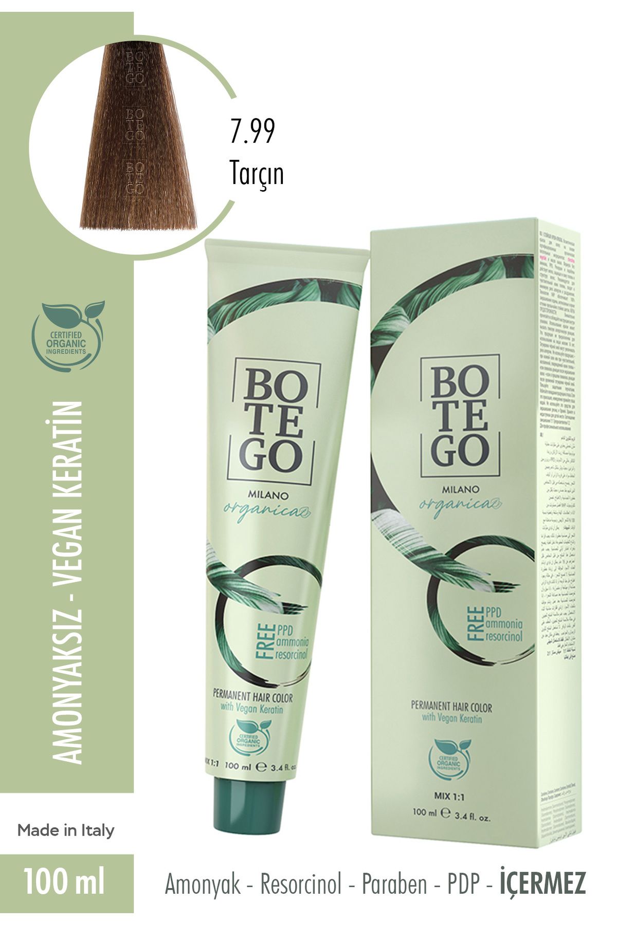 botegohair Botego Organica Krem Boya - 7.99 Tarçın 100 ml