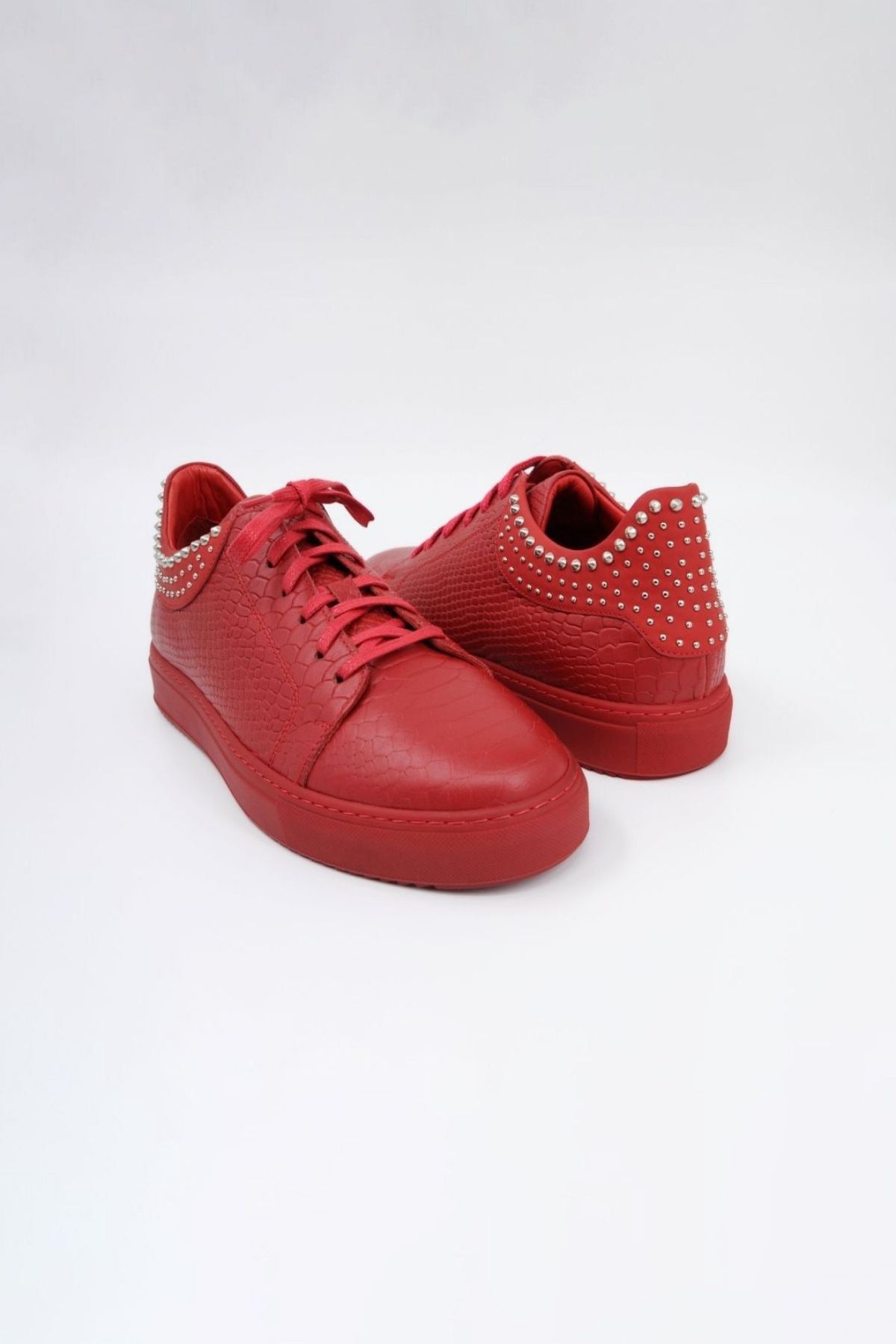 Trust Shoes Kırmızı Bağcıklı Erkek Deri Spor Ayakkabı