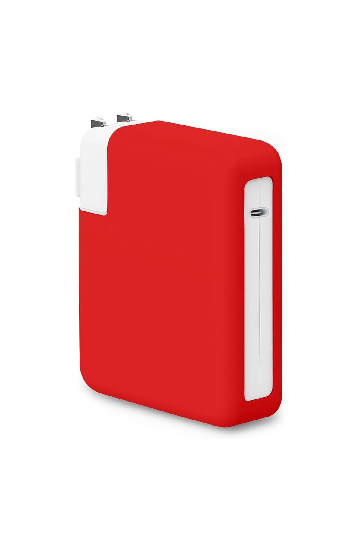 Microsonic Macbook Şarj Adaptör Kılıf (85W-87W-96W) Matte Silicone Kırmızı