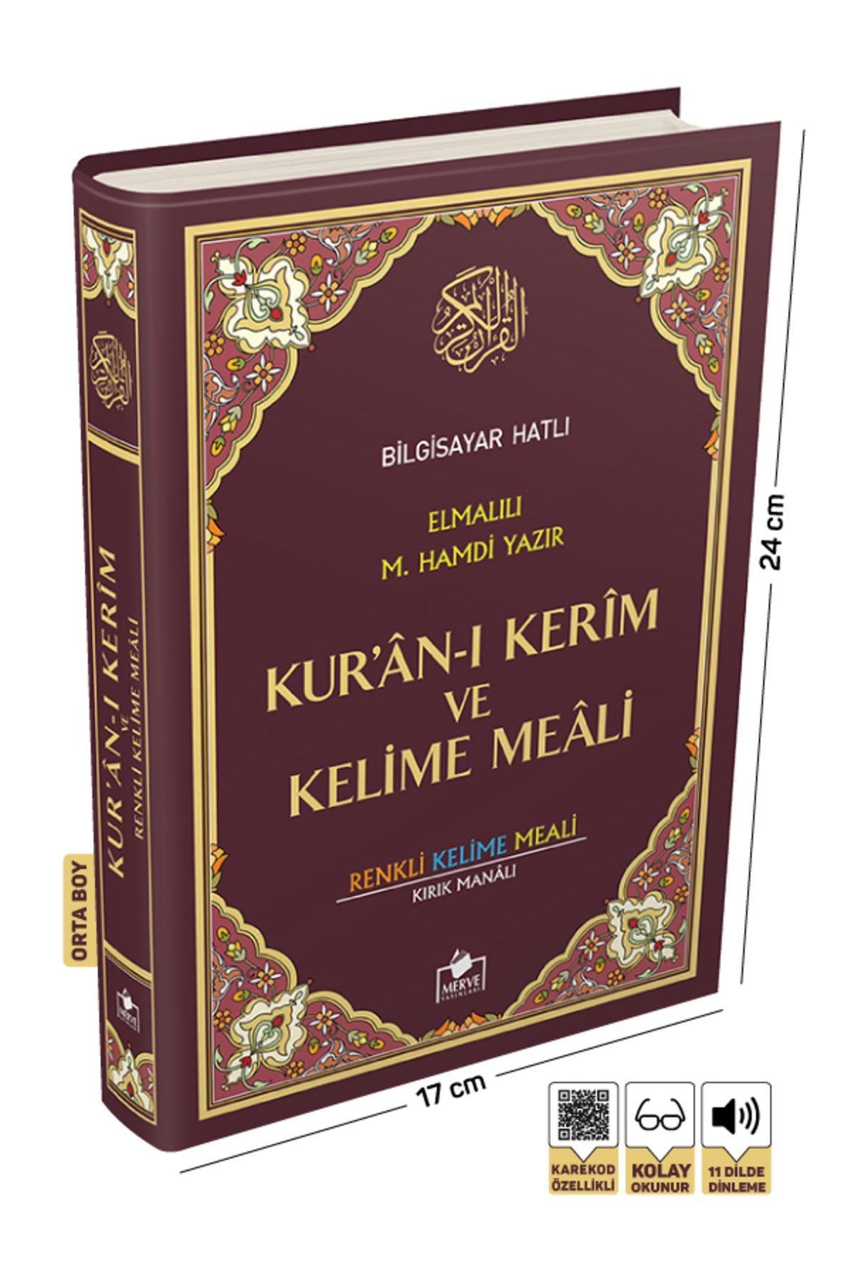 Merve Yayınları Kur'an-ı Kerim Ve Kelime Meali Bilgisayar Hatlı Orta Boy & Renkli Kelime Meali - Kırık Manalı