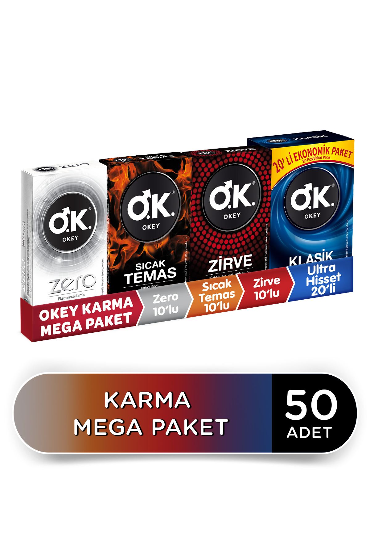Okey Karma Prezervatif 50'li