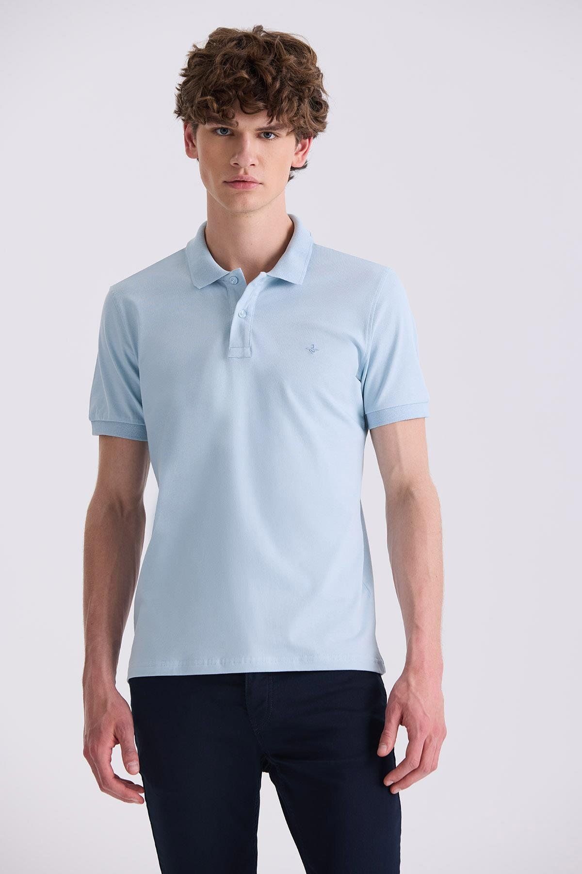 Jakamen Mavi Slim Fit Polo Yaka T-Shirt