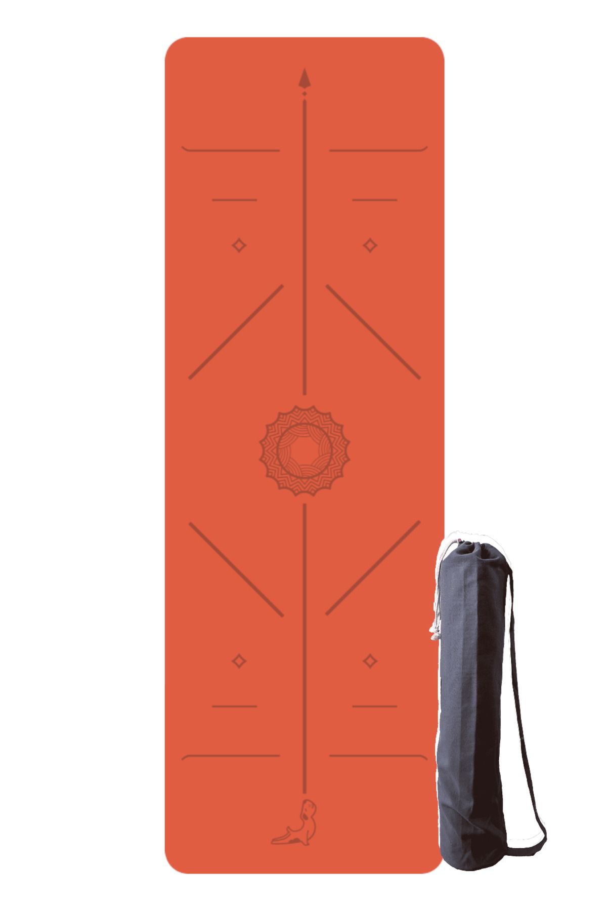 PETARYA Focus Series 4.1 mm Mercan Turuncu Doğal Kauçuk Kaydırmaz Yoga Matı