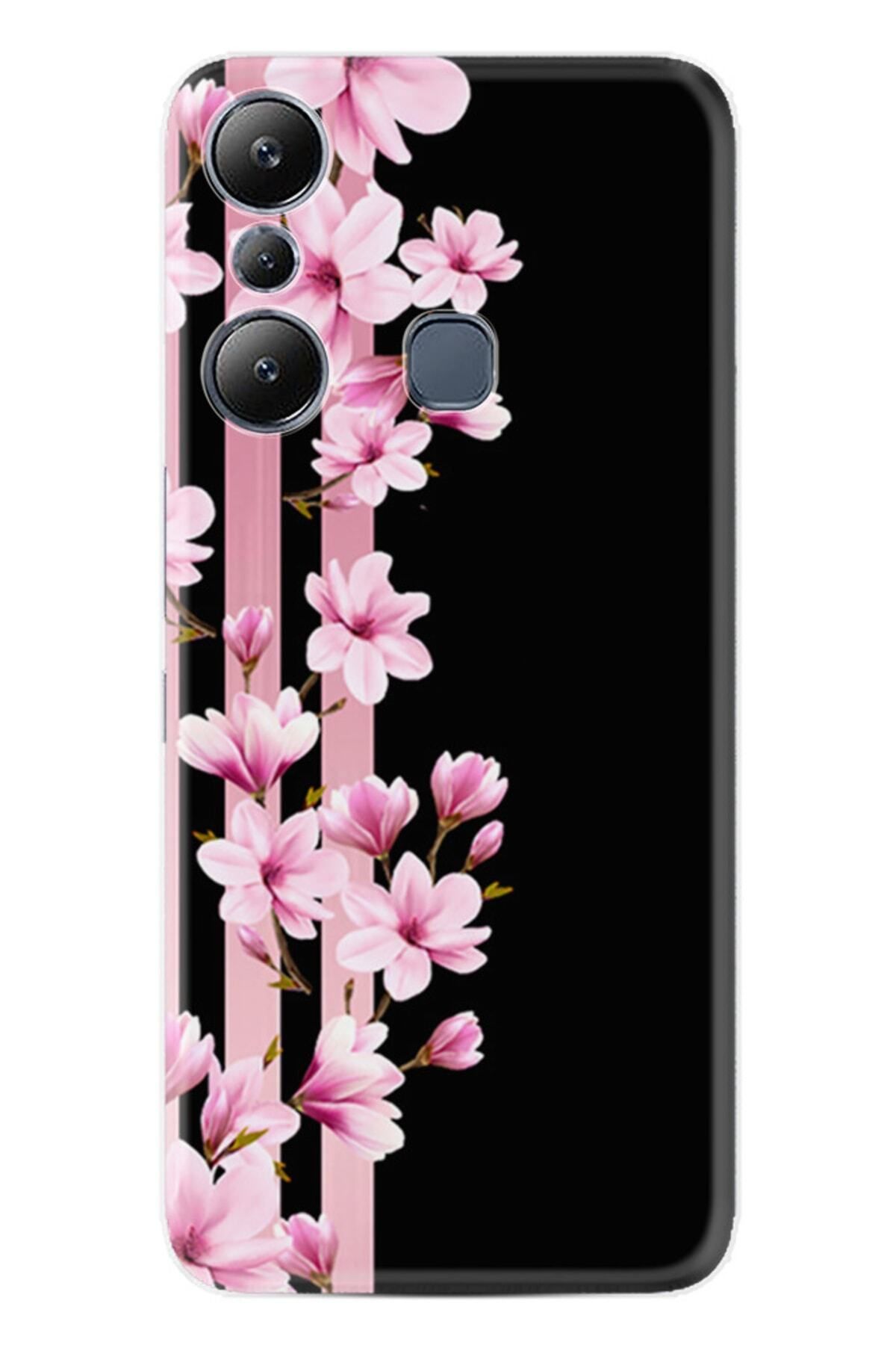 INFINIX Hot 20i Kılıf Resimli Desenli Baskılı Silikon Pink Flowers 3 1393