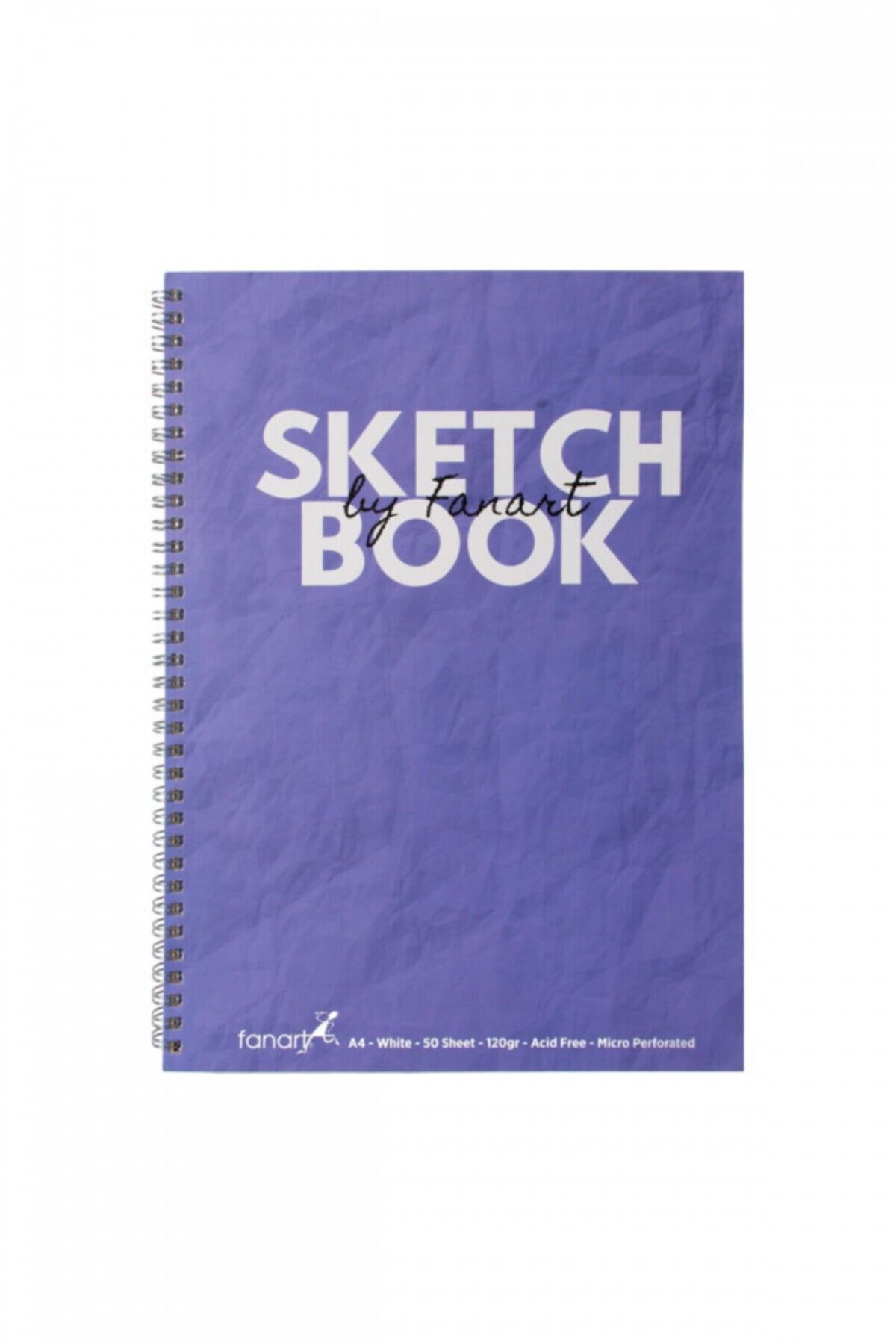 Fanart Sketch Book (ESKİZ DEFTERİ) A4 Spiralli 120 gr Beyaz Kağıt- Mor