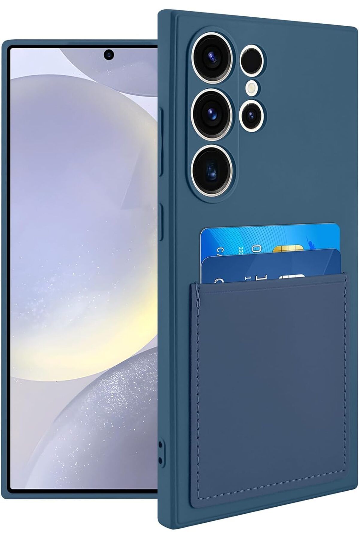 Rivor Samsung Galaxy S24 Ultra Kılıf Kamera Korumalı Kartlıklı Cüzdanlı Kartvizitli Silikon Kapak