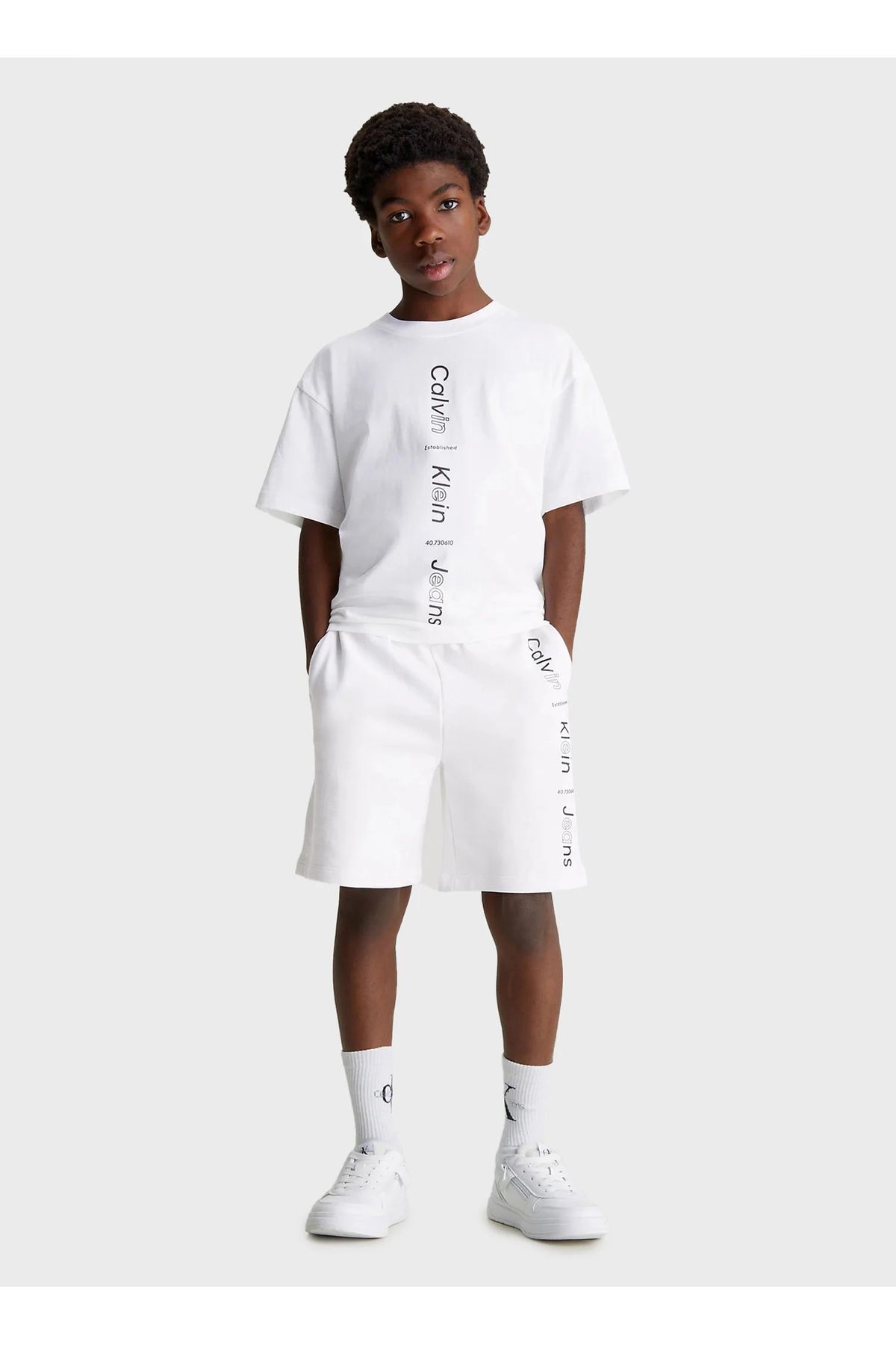Calvin Klein Normal Beyaz Erkek Şort MAXI INST.LOGO RLXD SHORTS