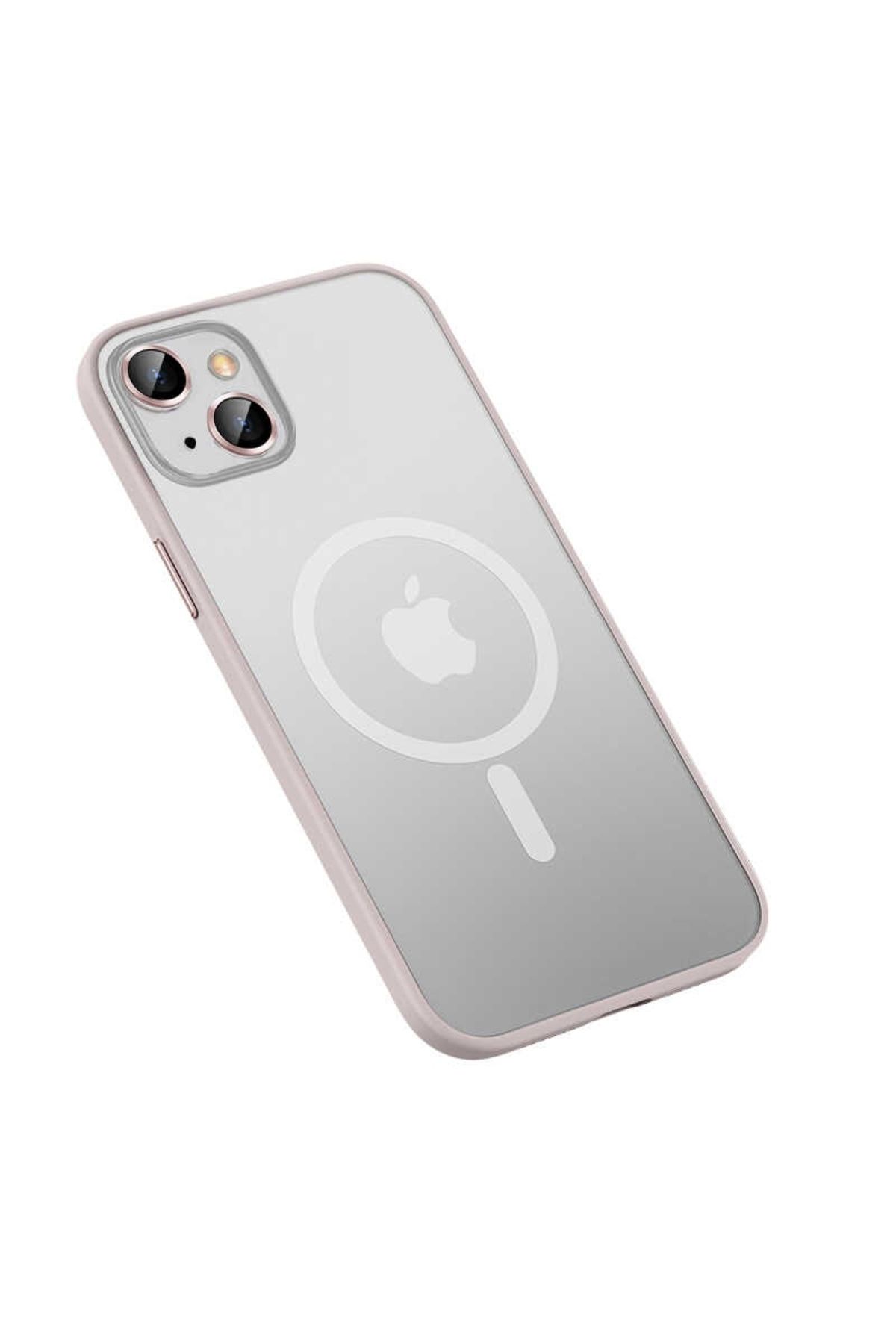 Lopard Apple iPhone 13 Kılıf Uyumlu Kamera Lens Korumali Magsafe Destekli Sert Mika Mokka
