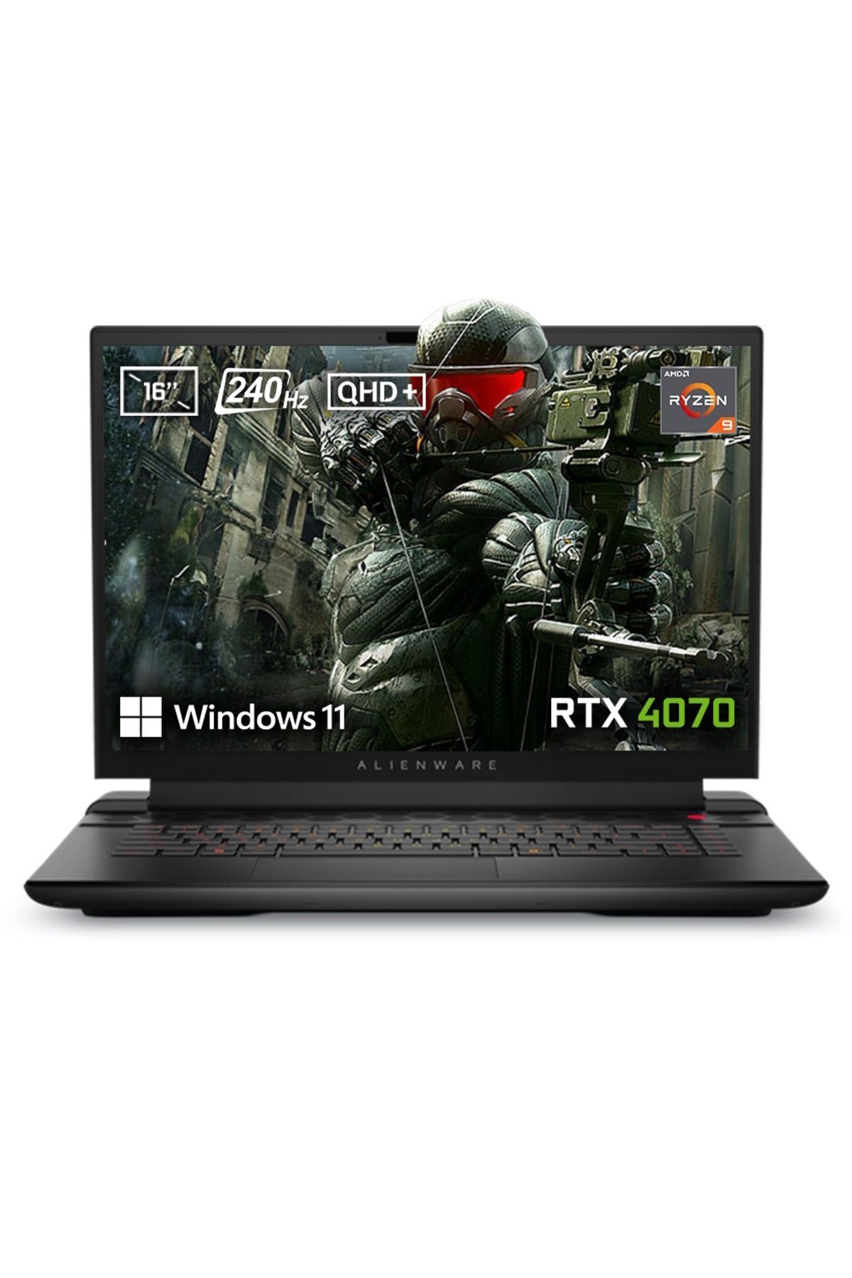 Dell NB Gaming AW M16 R1 AWM16AMDR9HX70WH AMD Ryzen 9 32GB RTX4070 16inç QHD+ W11Home Gaming Laptop
