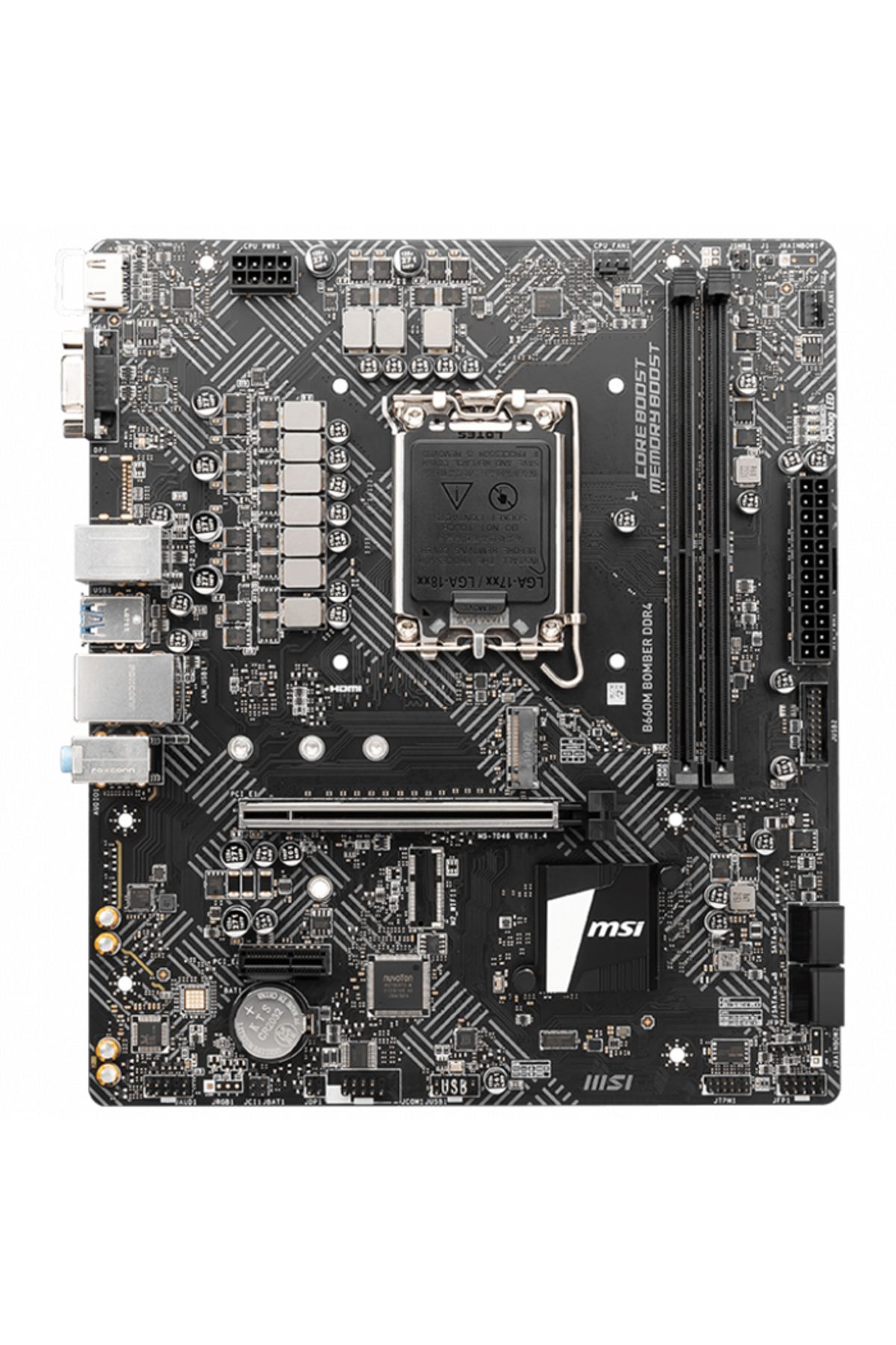 MSI B660m Bomber Ddr4 Intel B660 Soket 1700 Ddr4 4600(OC)mhz Matx Gaming (OYUNCU) Anakart