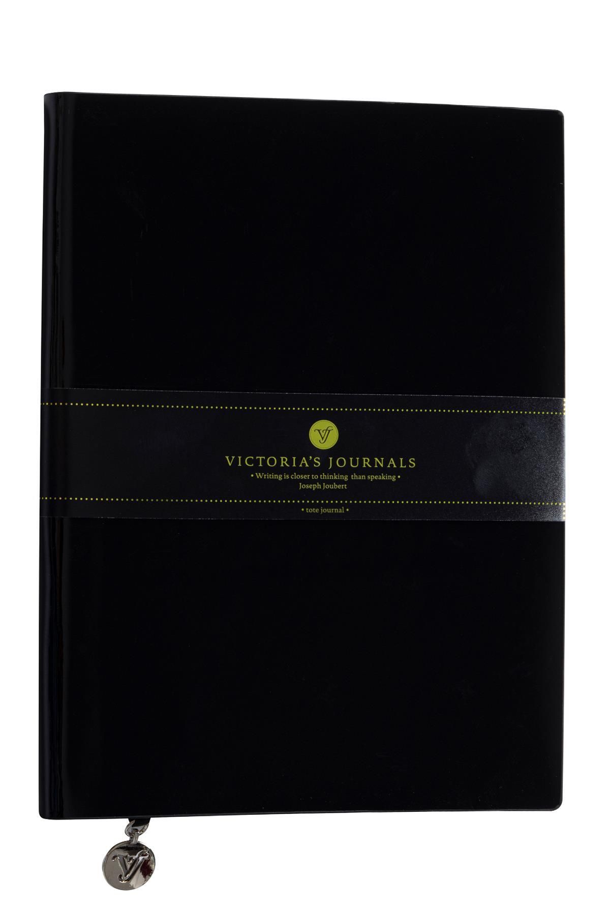 Victoria's Journals Smyth Rugan Esnek Kapak Çizgili Defter, 19x25 cm -Siyah