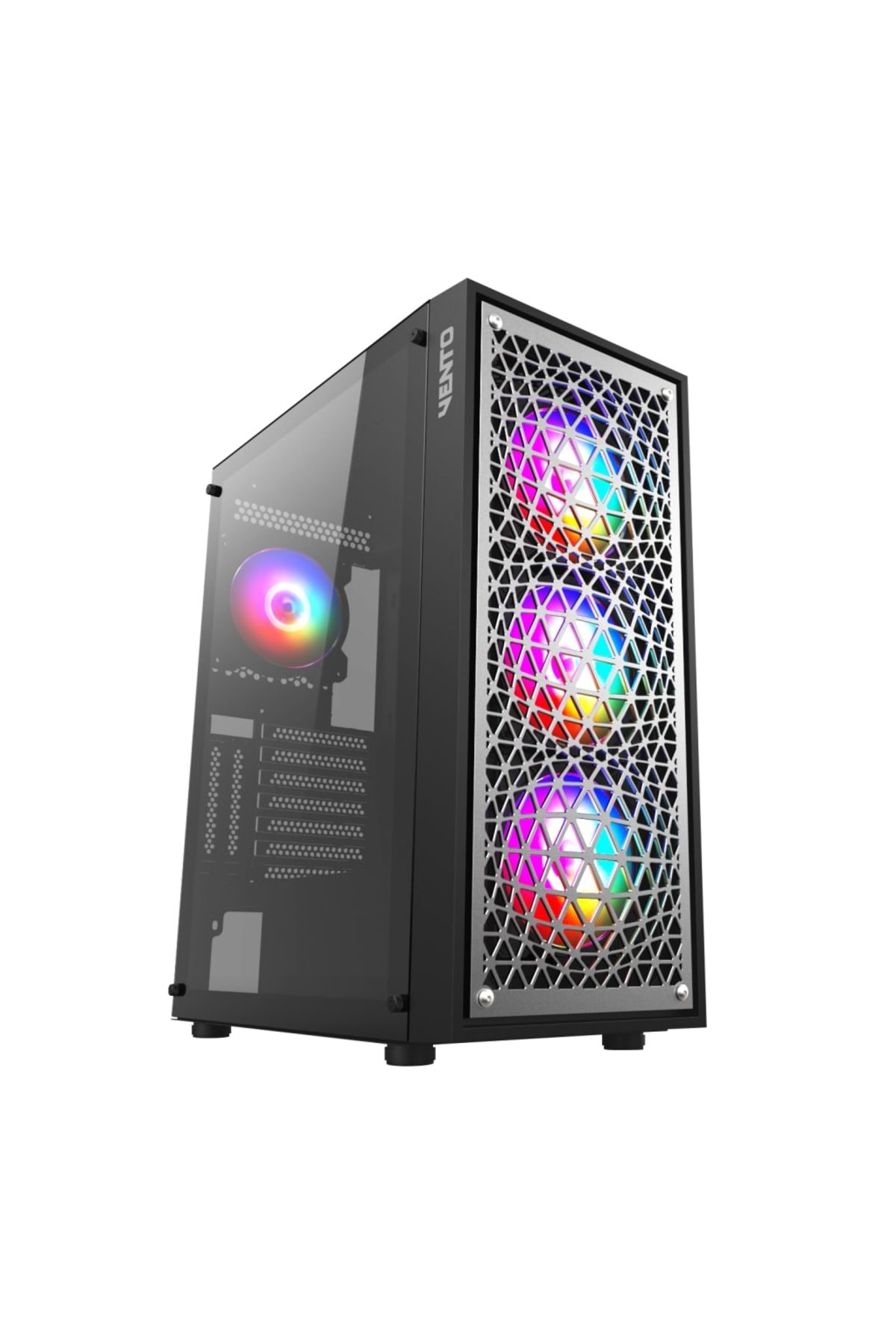 VENTO Vg18a Fsp 650w 80 4x120mm Rgb Fan Temperli Cam Usb 3.0 Mesh Atx Mid-tower Gaming (OYUNCU) Kas