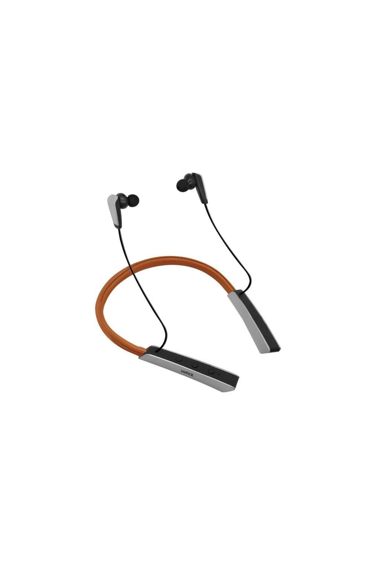 Sunix Bluetooth 5.0 45 Saat Kullanım Süreli Boyun Askılı Bluetooth Kulaklık Kahverengi Blt-35