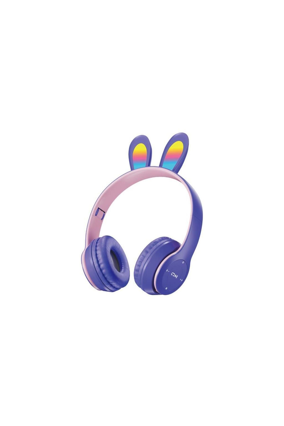 Sunix Wireless 5.0 Stereo Tavşan Kulak Üstü Bluetooth Kulaklık Mor Blt-43