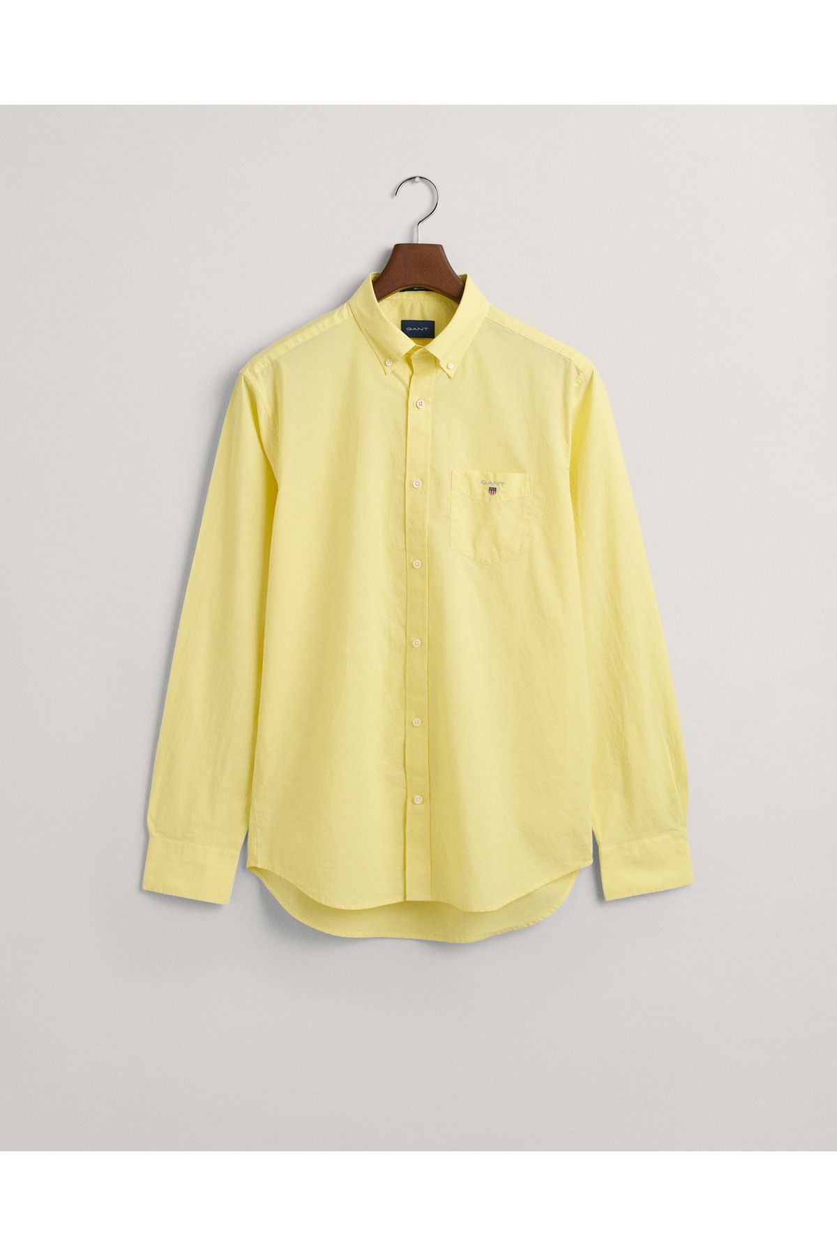 Gant Erkek Sarı Regular Fit Düğmeli Yaka Broadcloth Gömlek